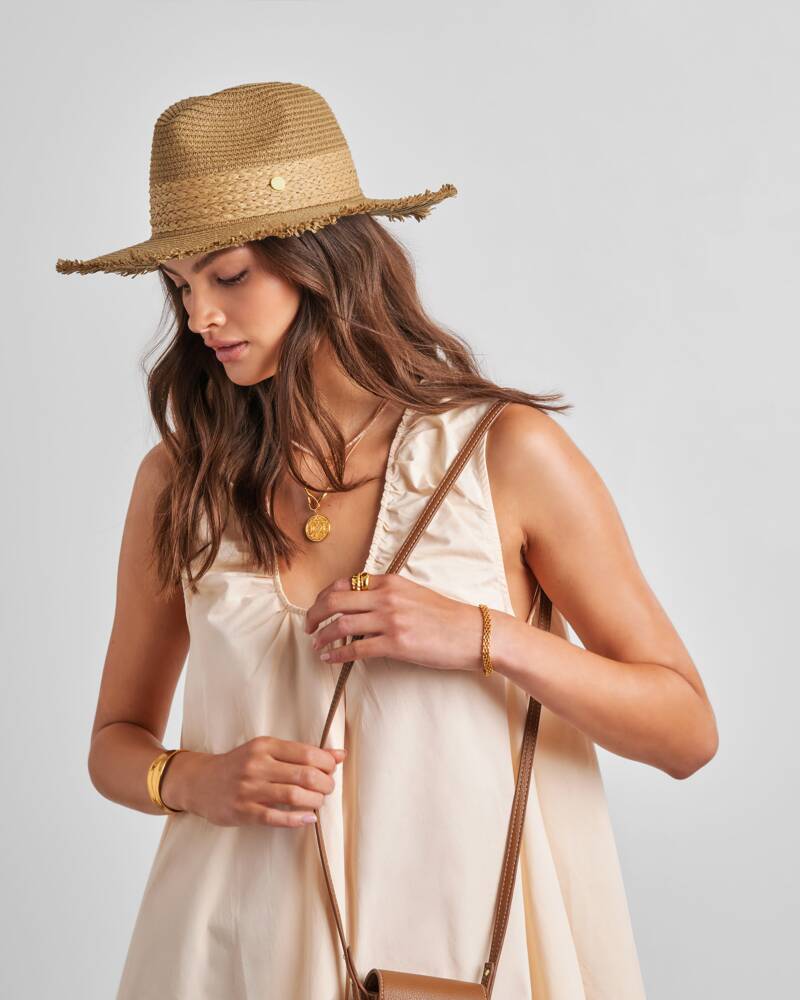 Katie Loxton Fedora Straw Hat-Natural One Size