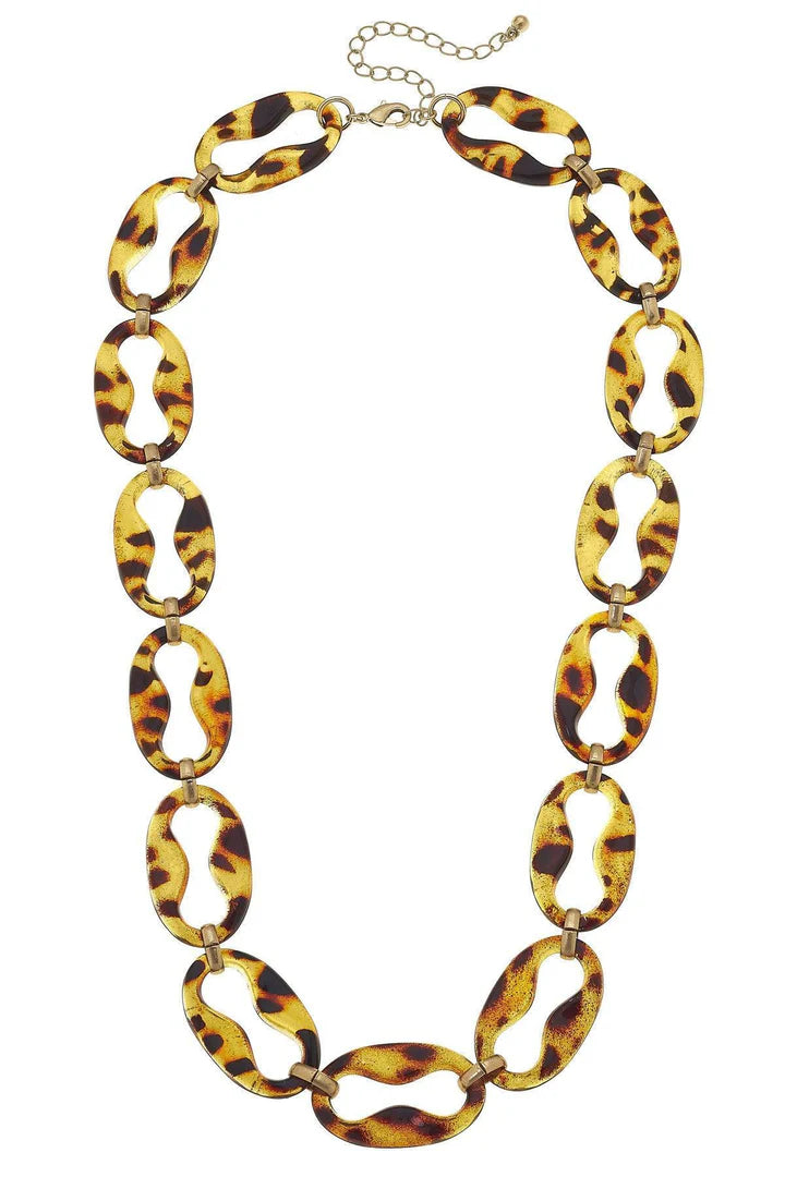 Madison Resin Mariner Chain Statement Necklace - Tortoise