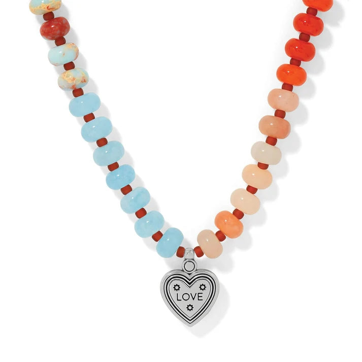 Brighton Mosaic Two Tone Heart Beaded Necklace