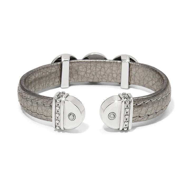 Brighton Mosaic Two Tone Leather Disc Cuff Bracelet