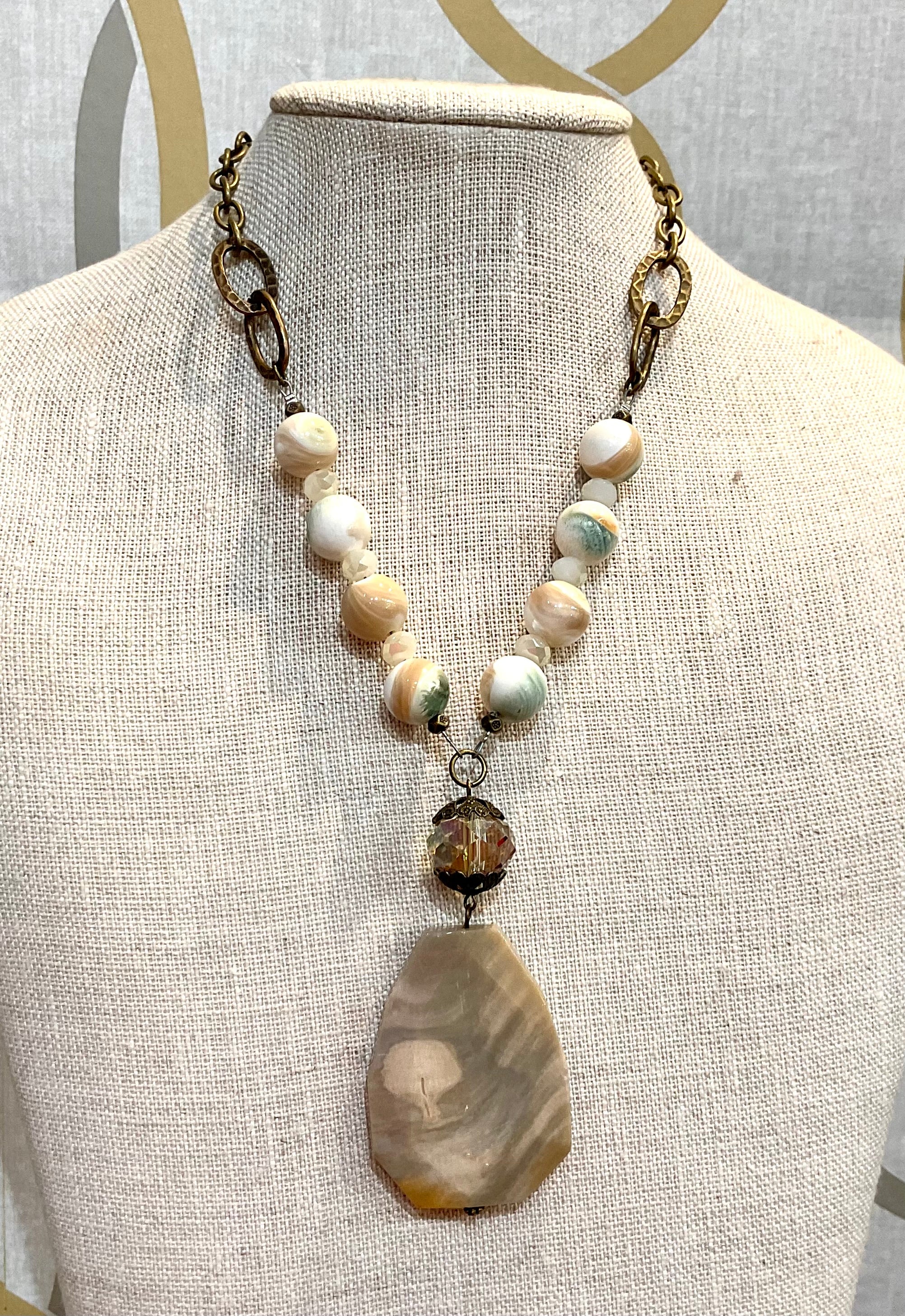 Natural Stone & Crystal Necklace