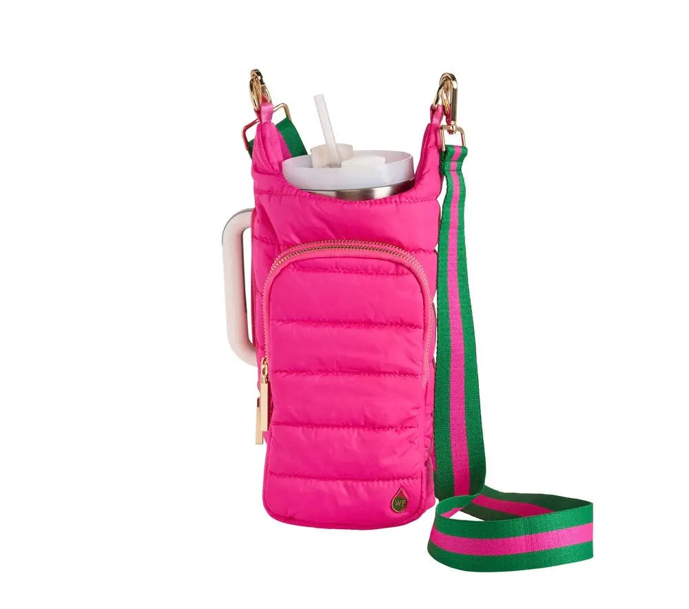 WanderFull Bright Pink Hydrobag® Handle™ Pink/Green Striped Strap