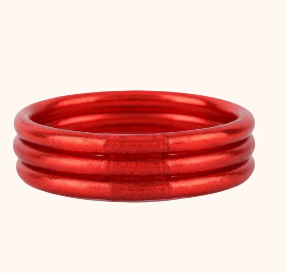 Budha Girl Crimson All Weather Bangles® (Set of 3) - Serenity Prayer