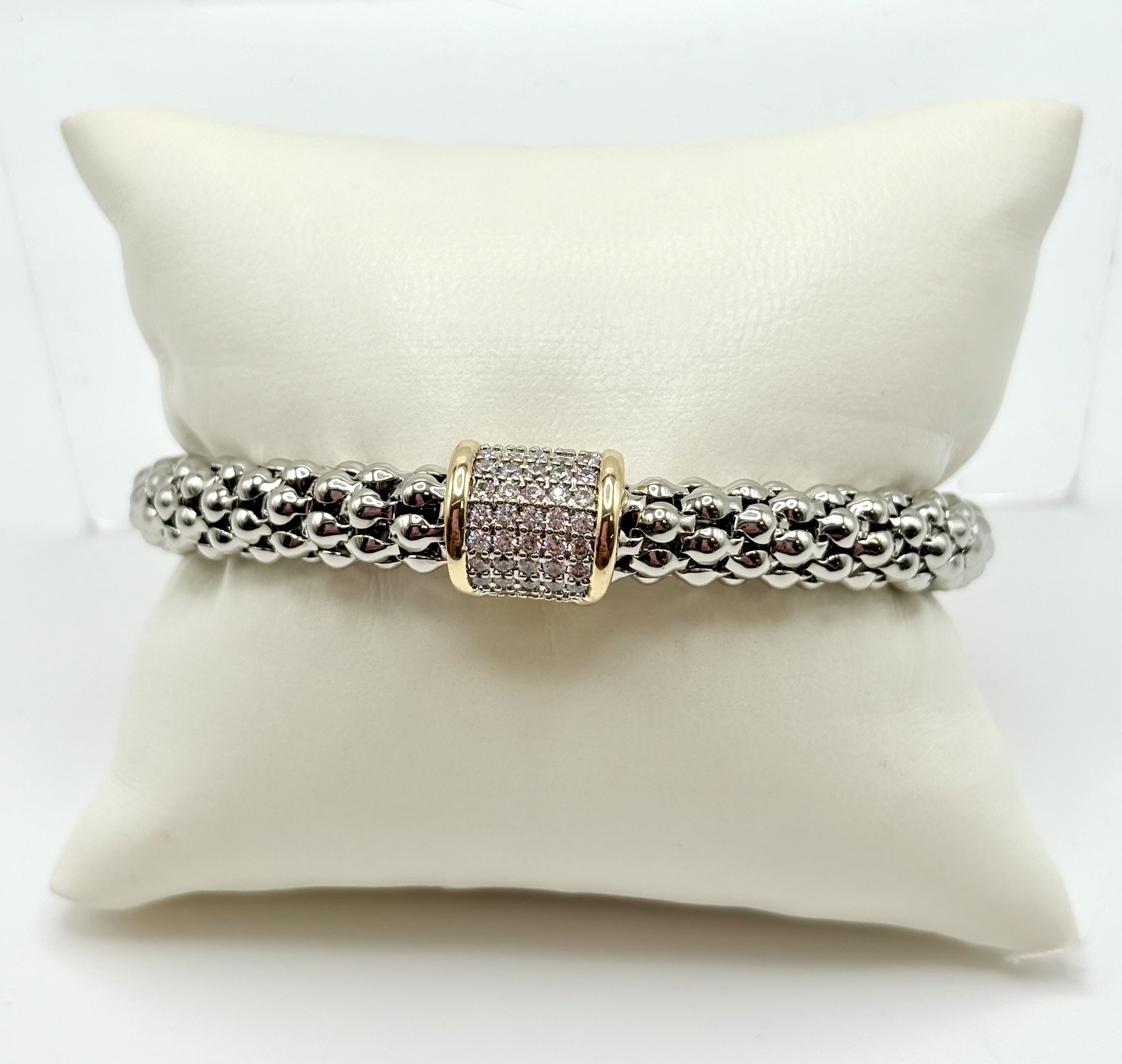 Two Tone Texture Cuff Bracelet