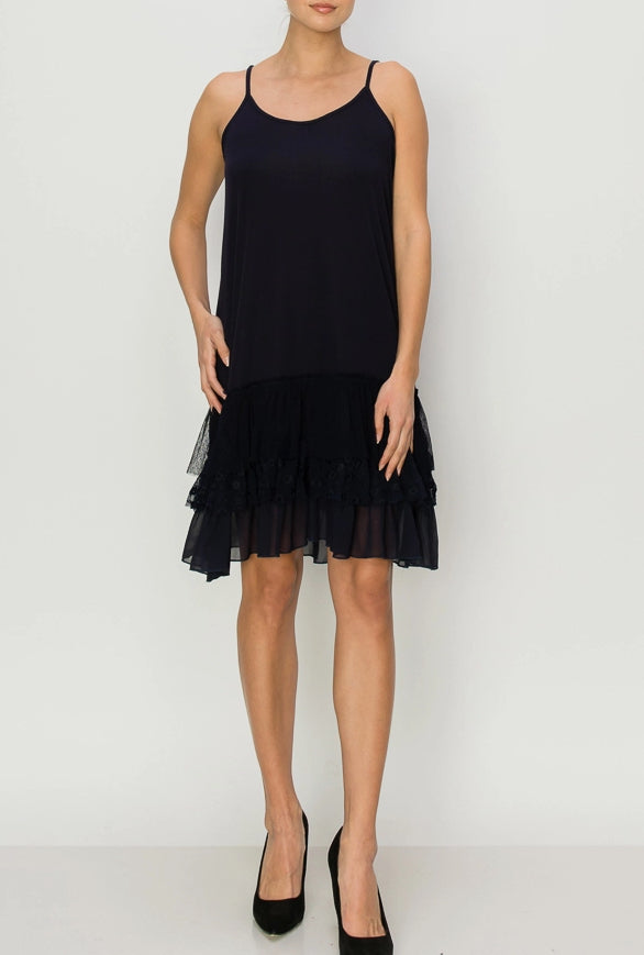 Black Dress Extender with Lace Layer