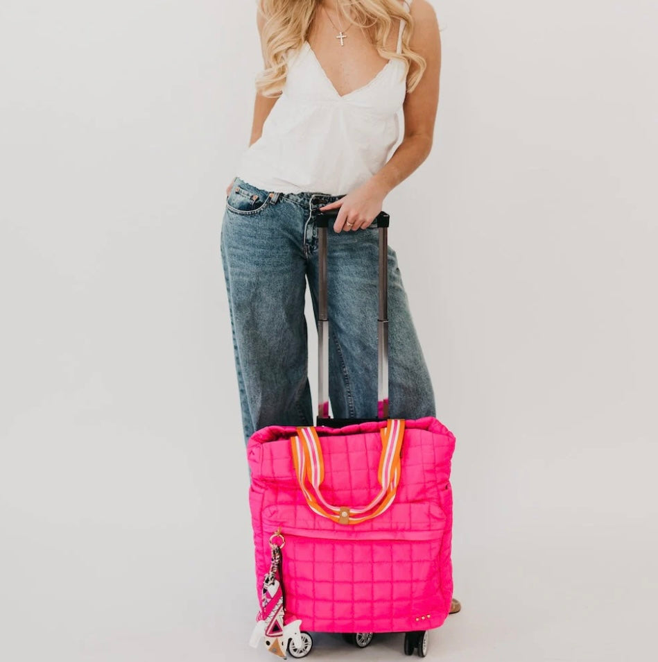 Pink Quilted Tote Roller