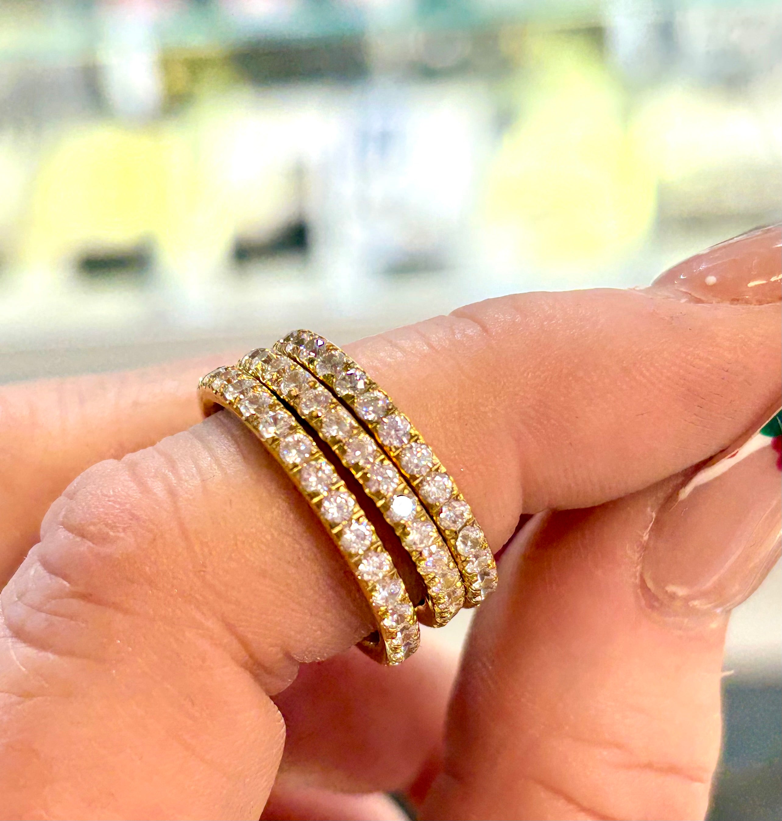 Gold Tone Crystal Band Ring