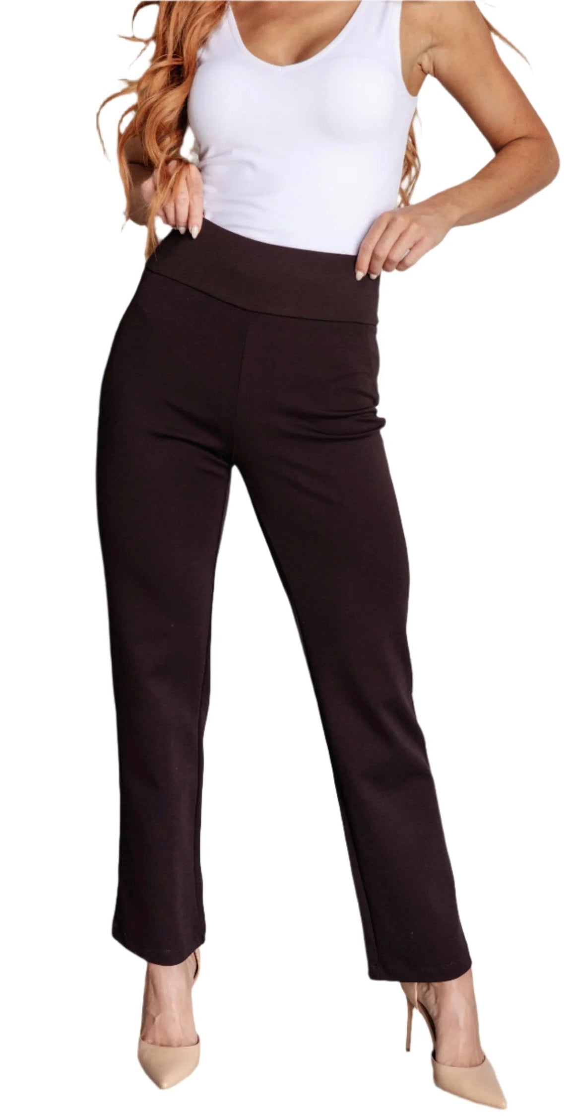 Magic Straight Slim Pants - Chocolate