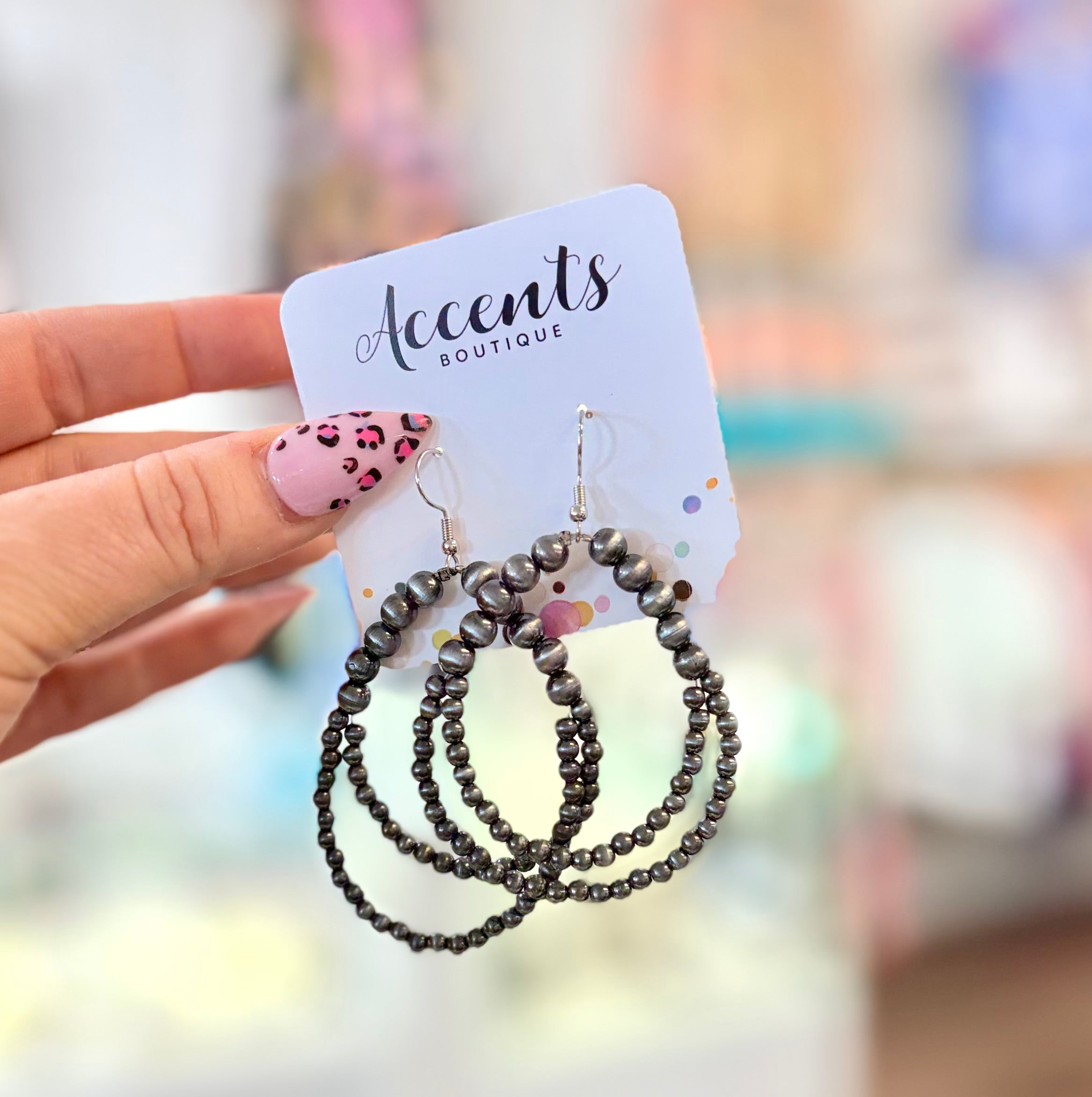 Navajo Pearl Double Strand Teardrop Earrings