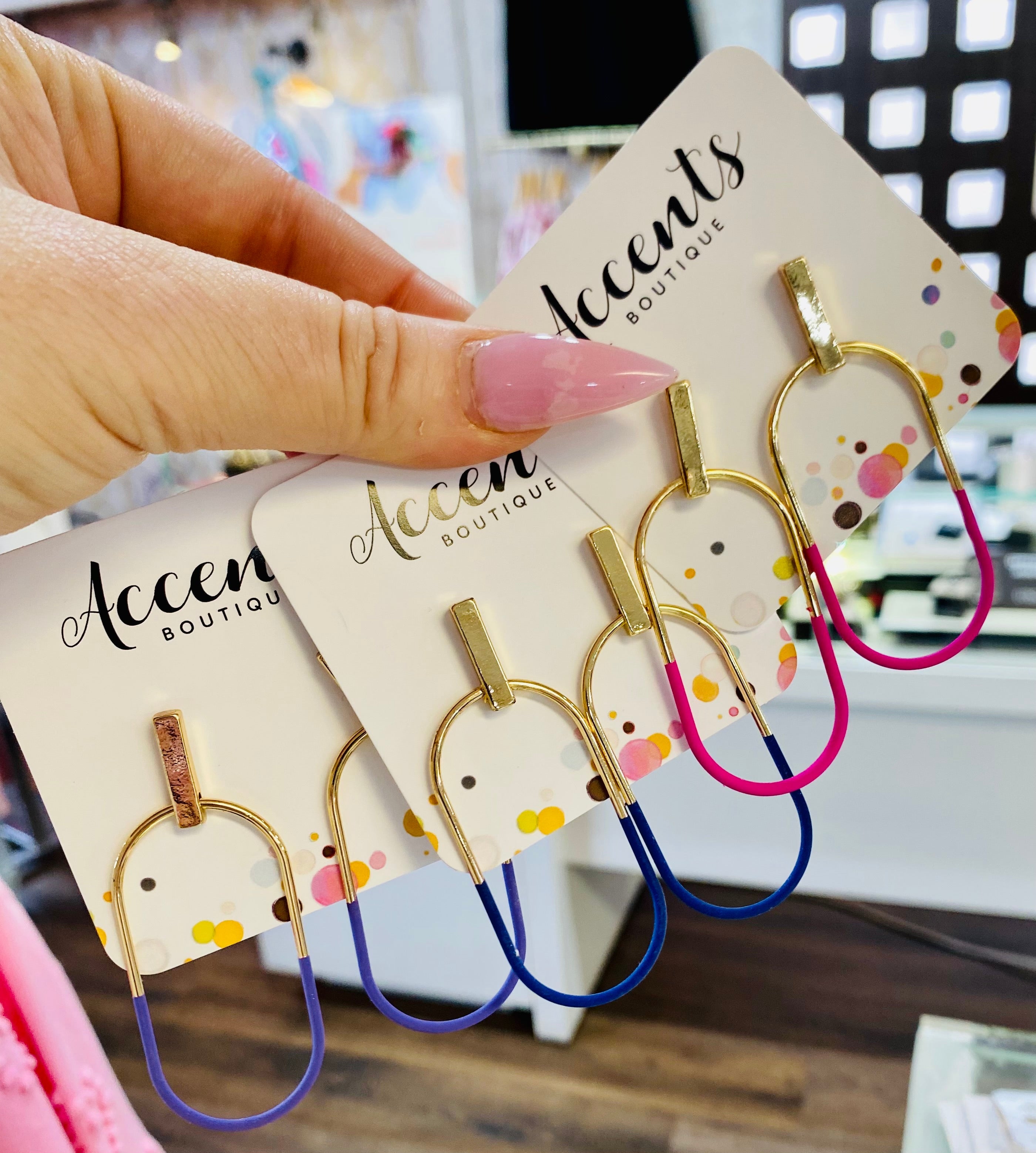 Bright Paperclip Hoop Earrings — Accents Boutique, Marble Falls TX
