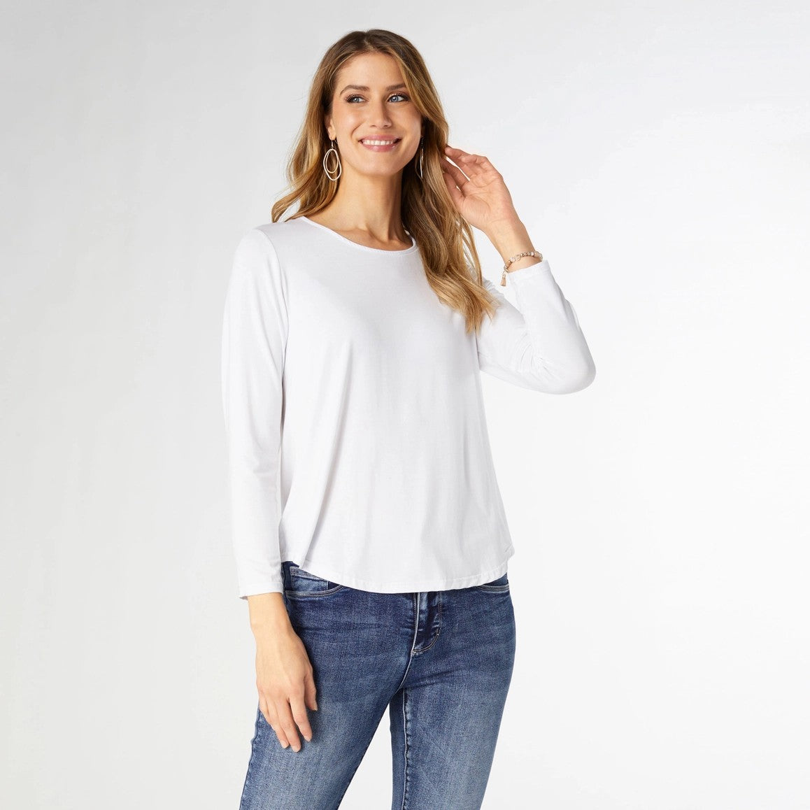 White Erin Long Sleeve Tee