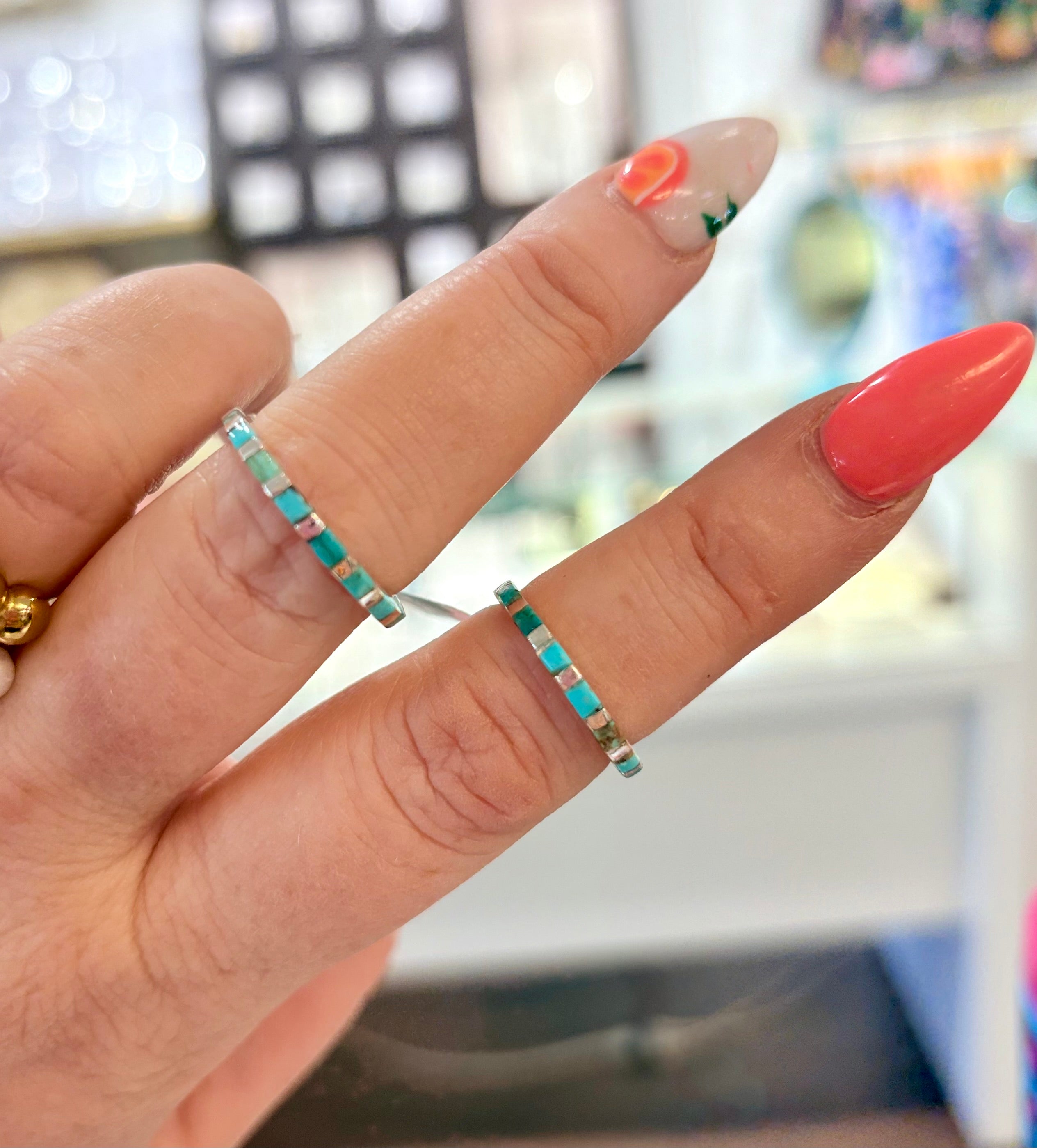 Turquoise Inset Stacking Band