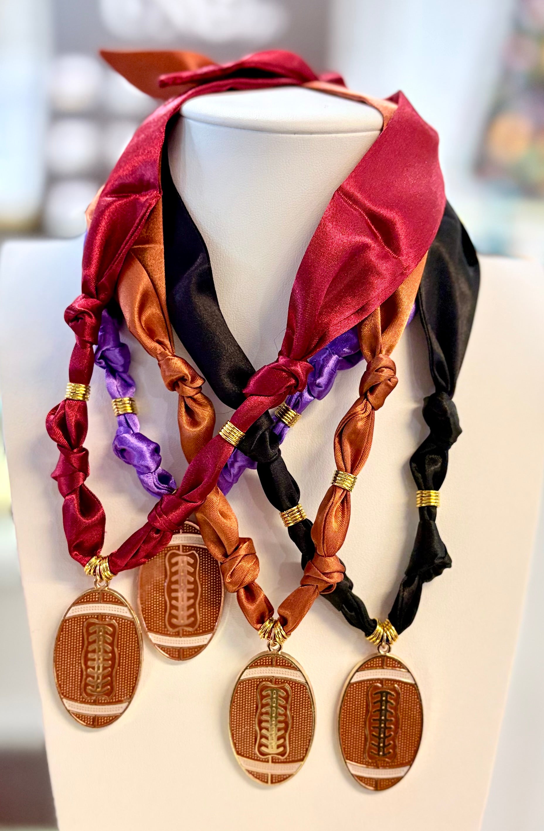Football Scarf Necklace