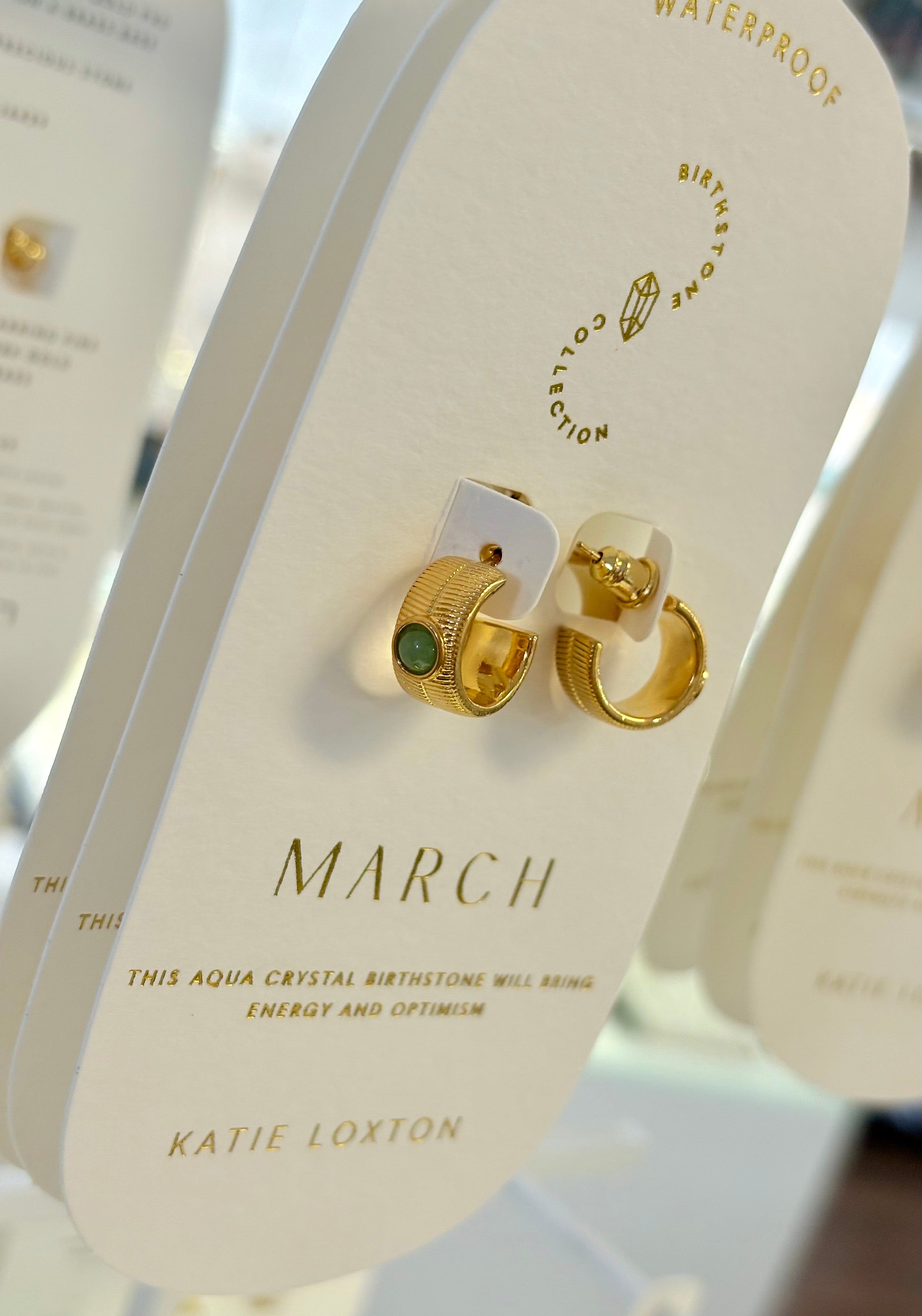 Katie Loxton Waterproof Birthstone Earrings - March