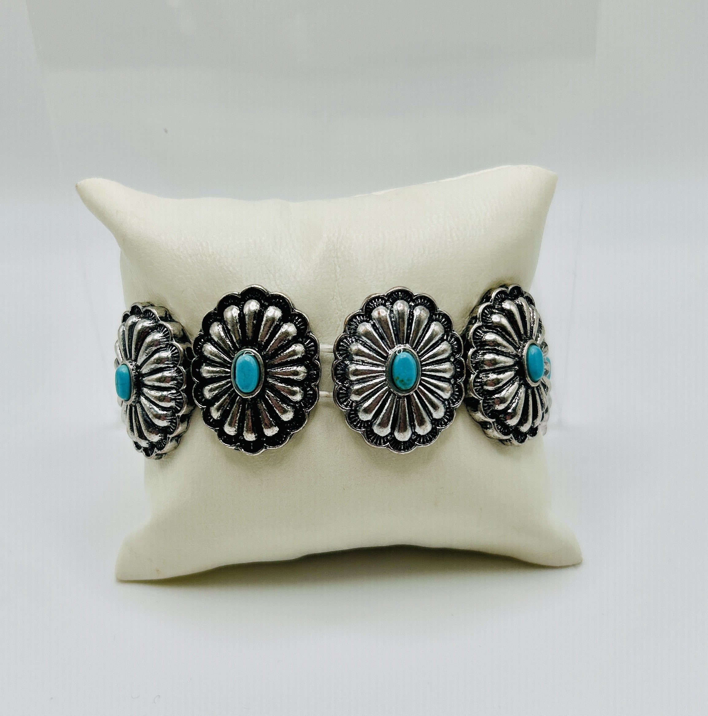 Silver & Turq Ridge Bracelet