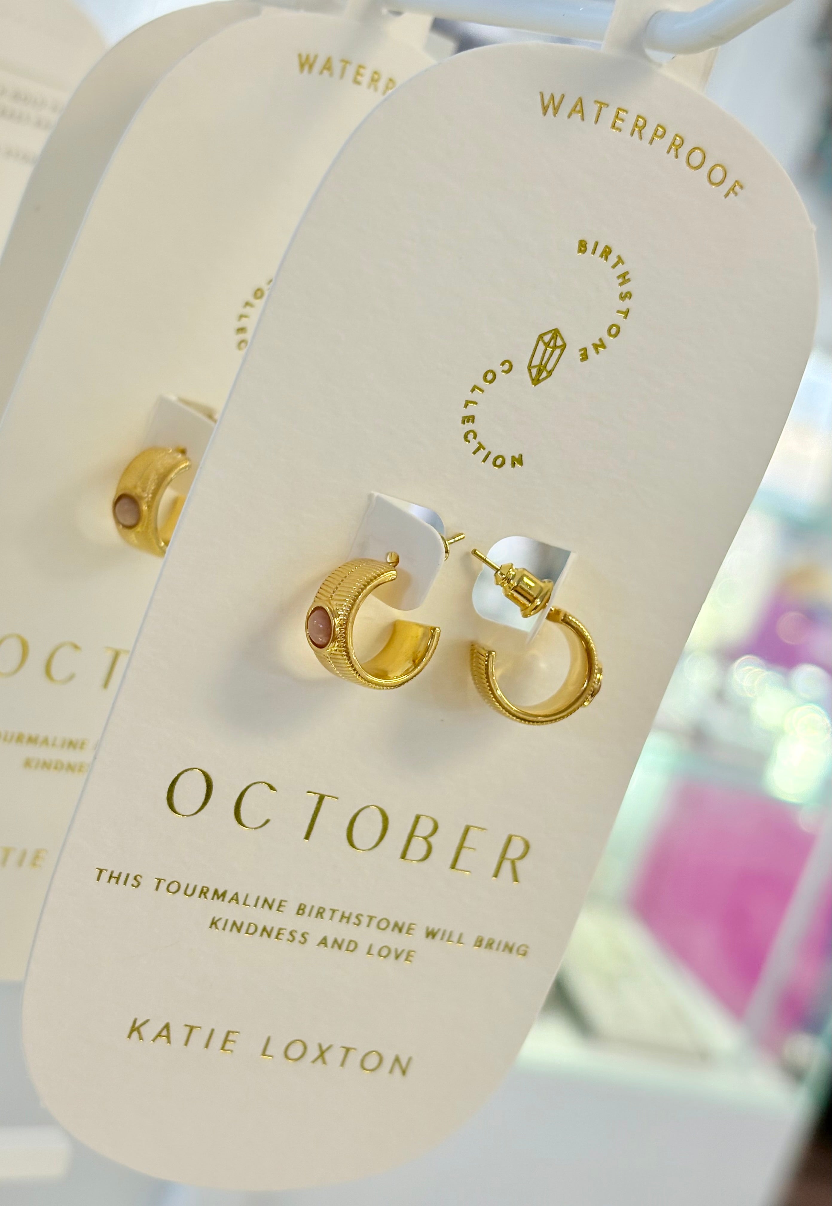 Katie Loxton Waterproof Birthstone Earrings - October