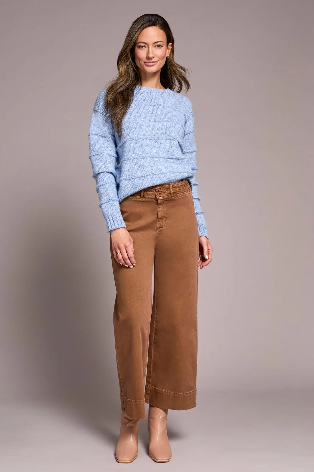 Walnut Comfort Stretch High Rise Palazzo Pants