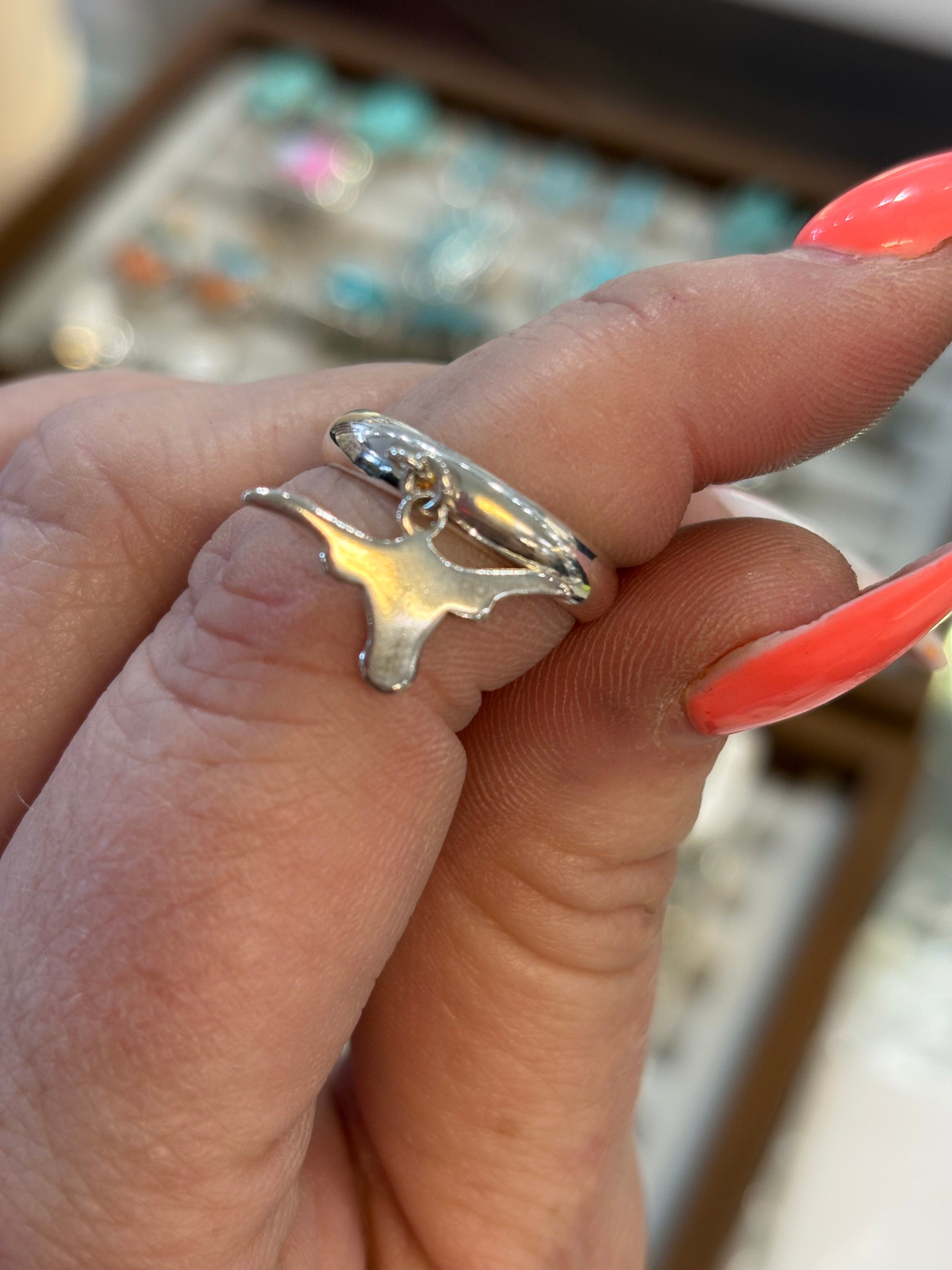 Longhorn Charm Ring