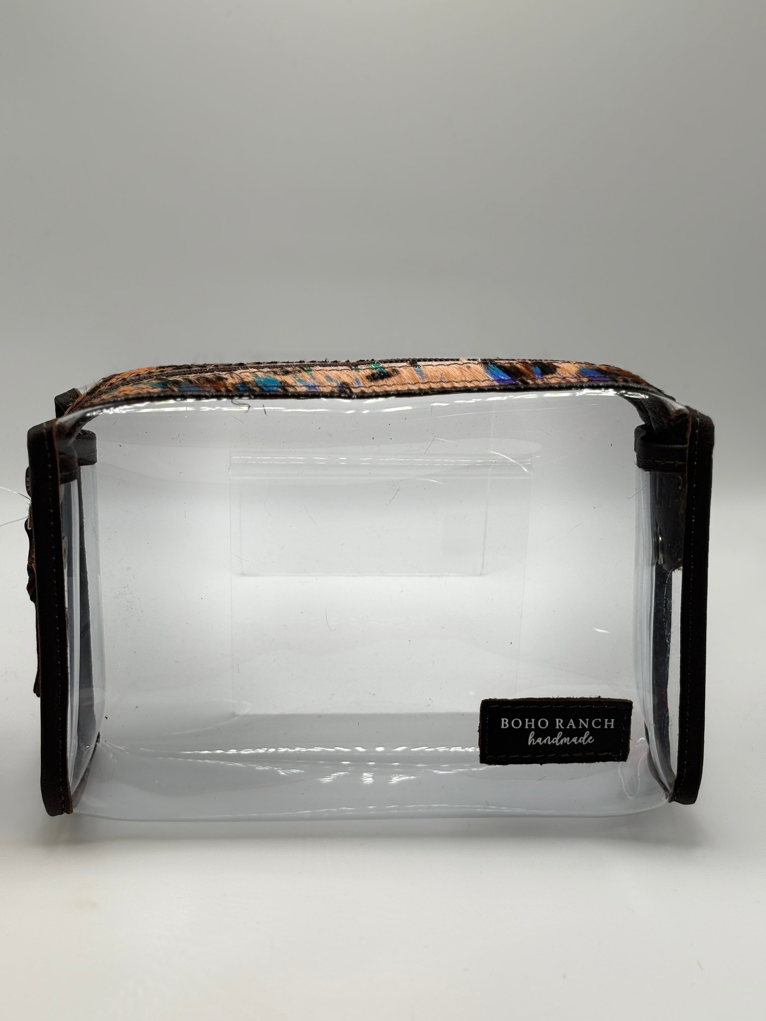 Cowhide Clear Toiletry Makeup Bag