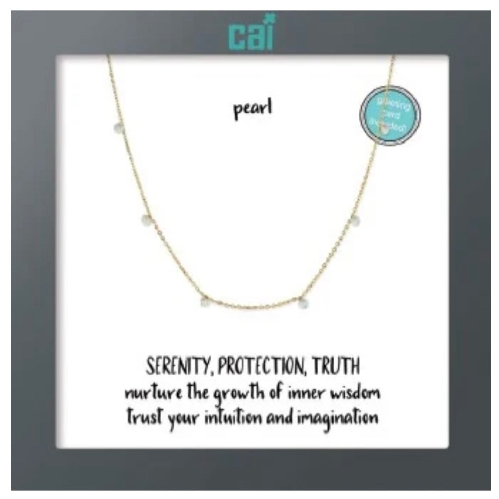 Celestial Gemstone Necklace - Gold Pearl — Accents Boutique, Marble Falls TX