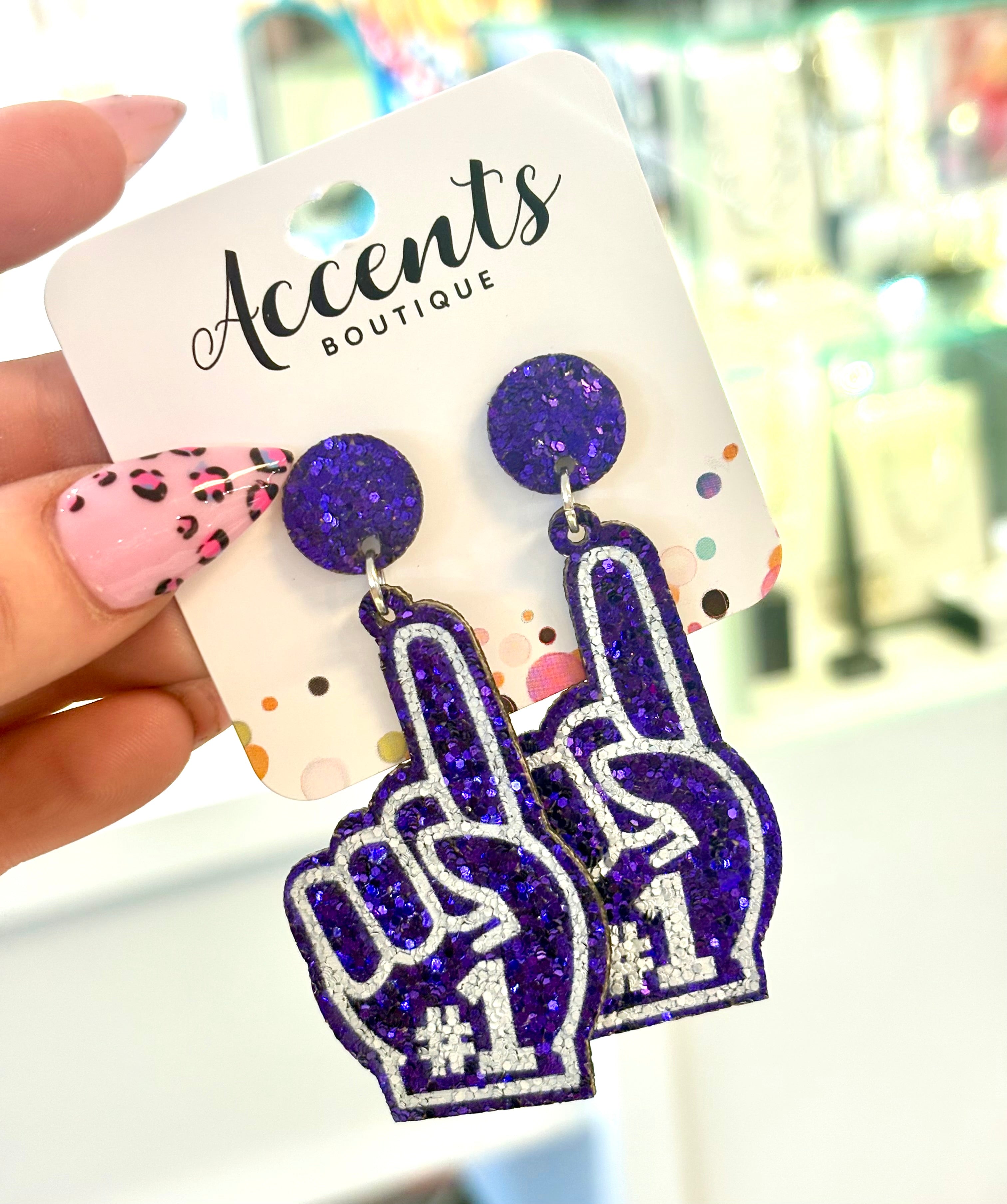 Purple Game Day Earrings