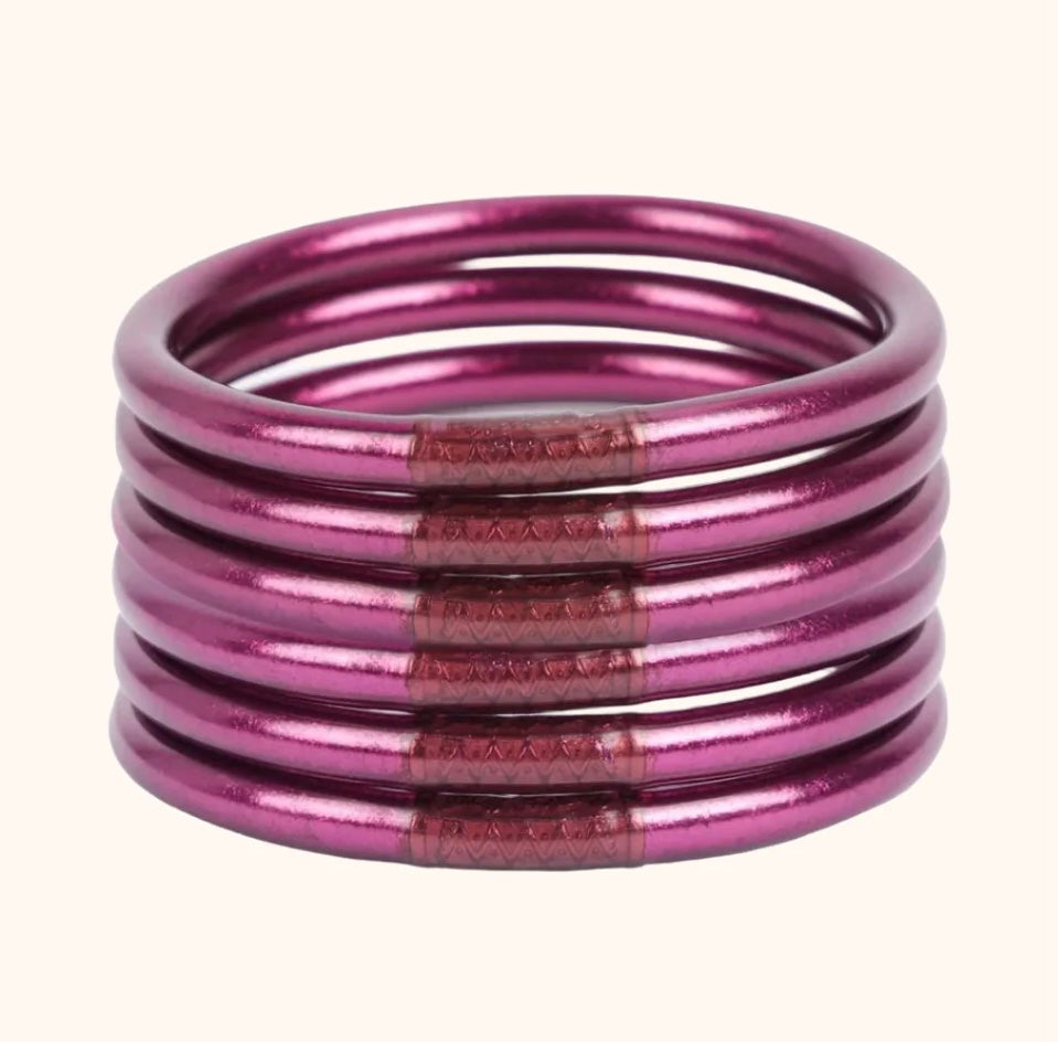 Budha Girl Amethyst All Weather Bangles® (Set of 6) - Serenity Prayer