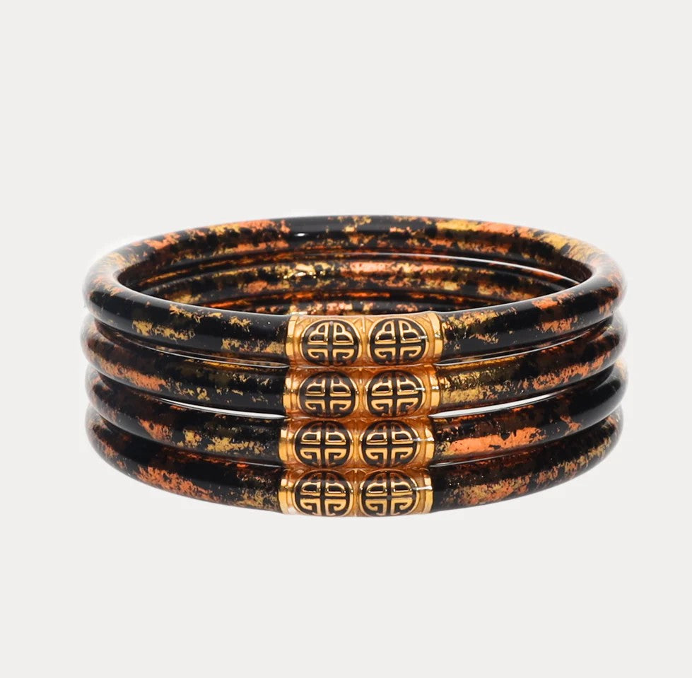 Budha Girl Leopard All Weather Bangles - Serenity Prayer