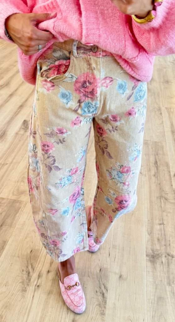 Rose Garden Barrel Jeans