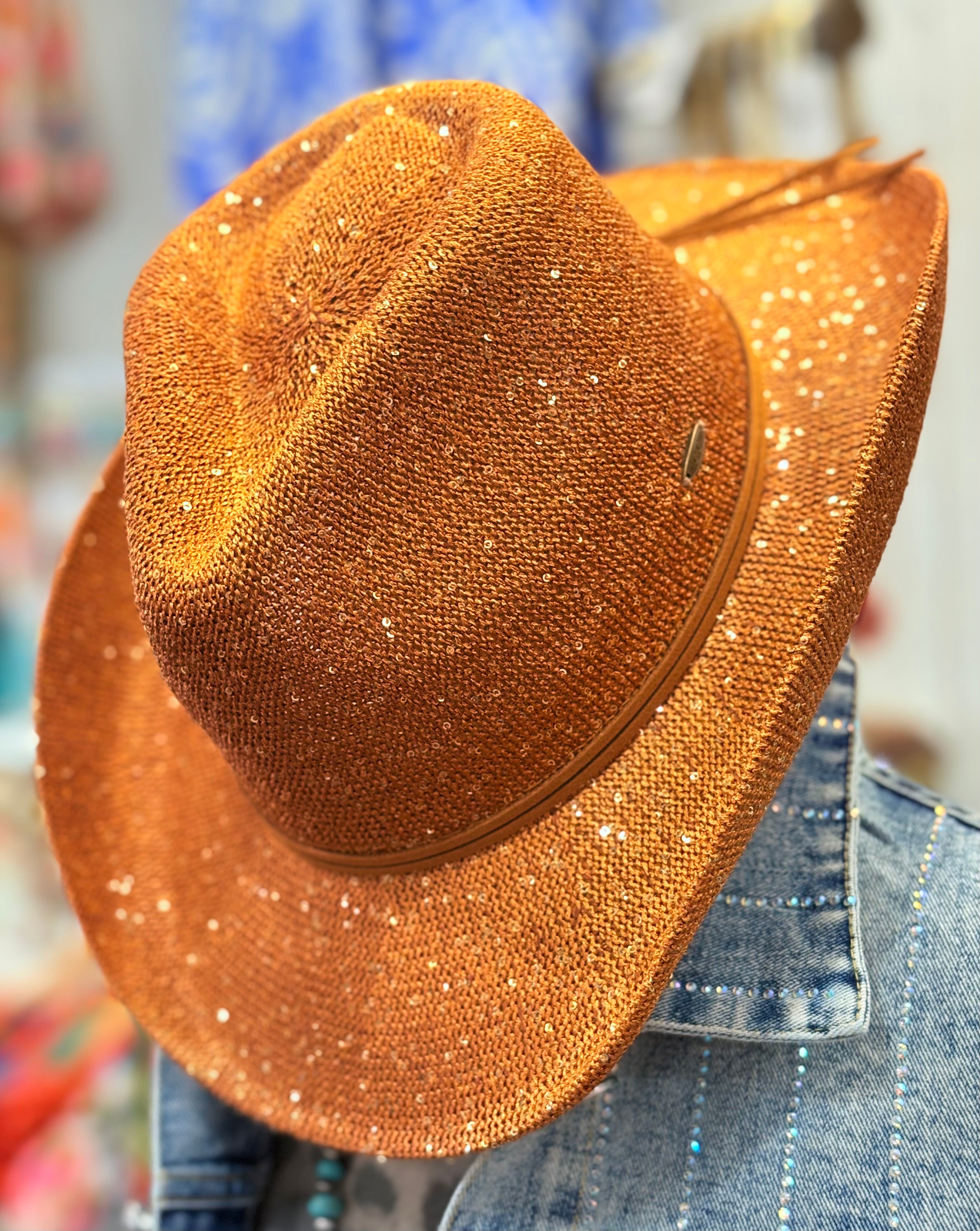 Sequin Straw Hats