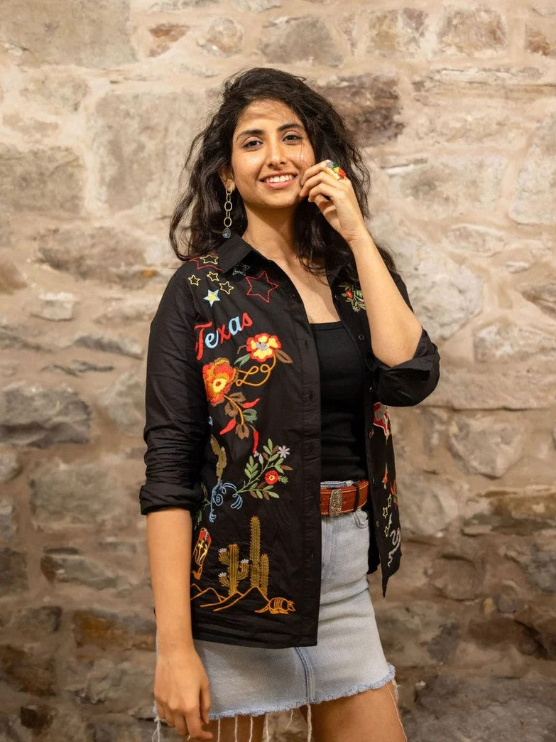 Texas Embroidered Button Down Shirt