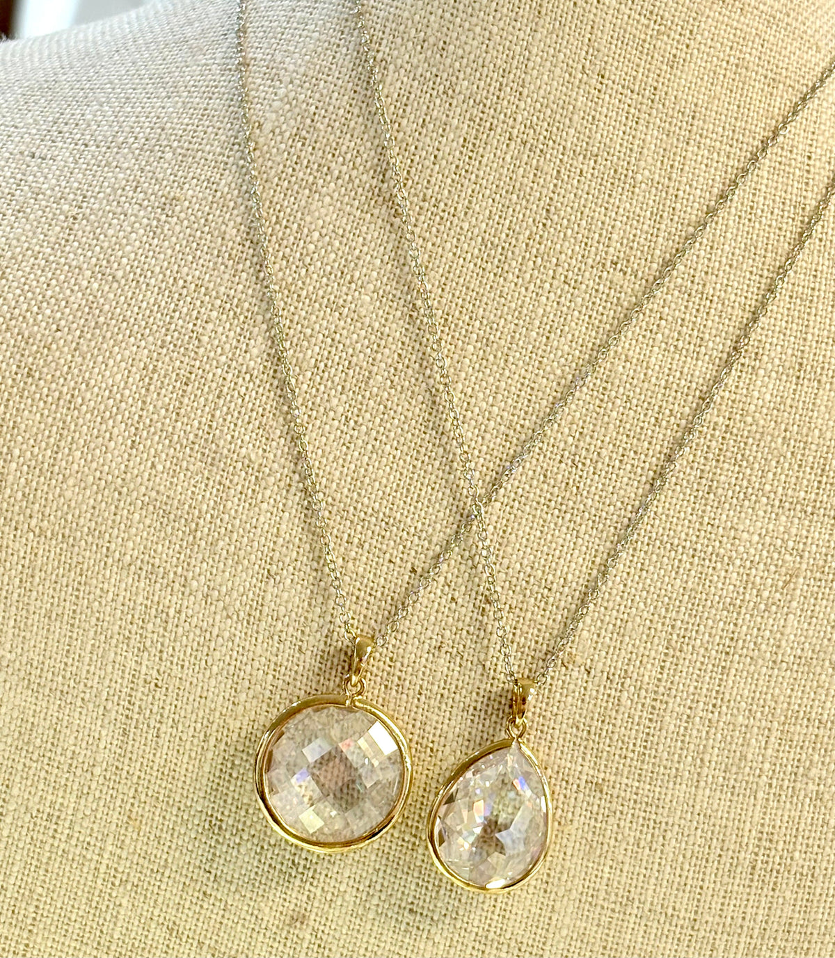 Gold Crystal Prism Necklace