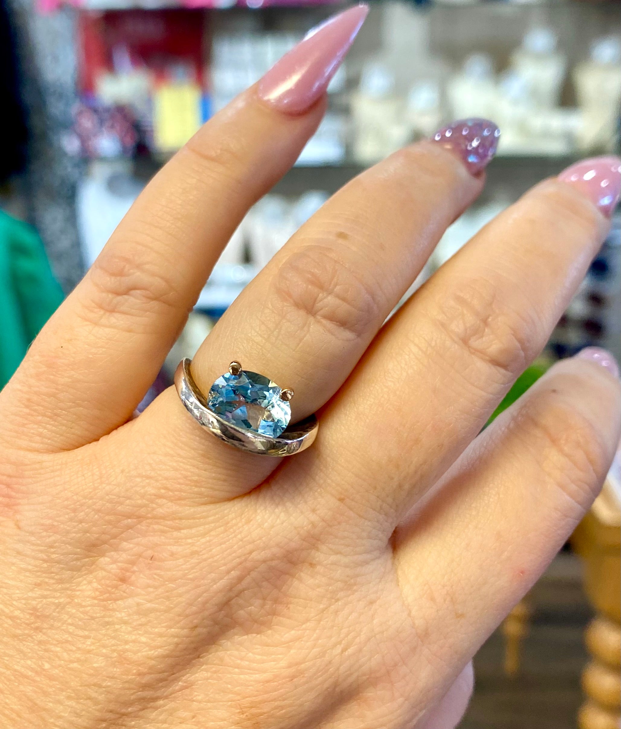 Aquamarine Oval Ring