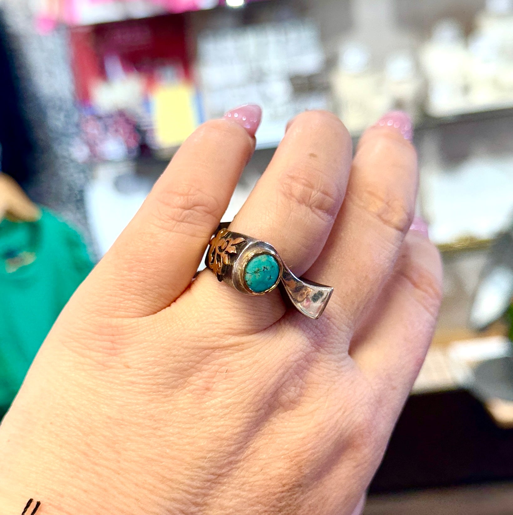 Turquoise Round Stone Ring
