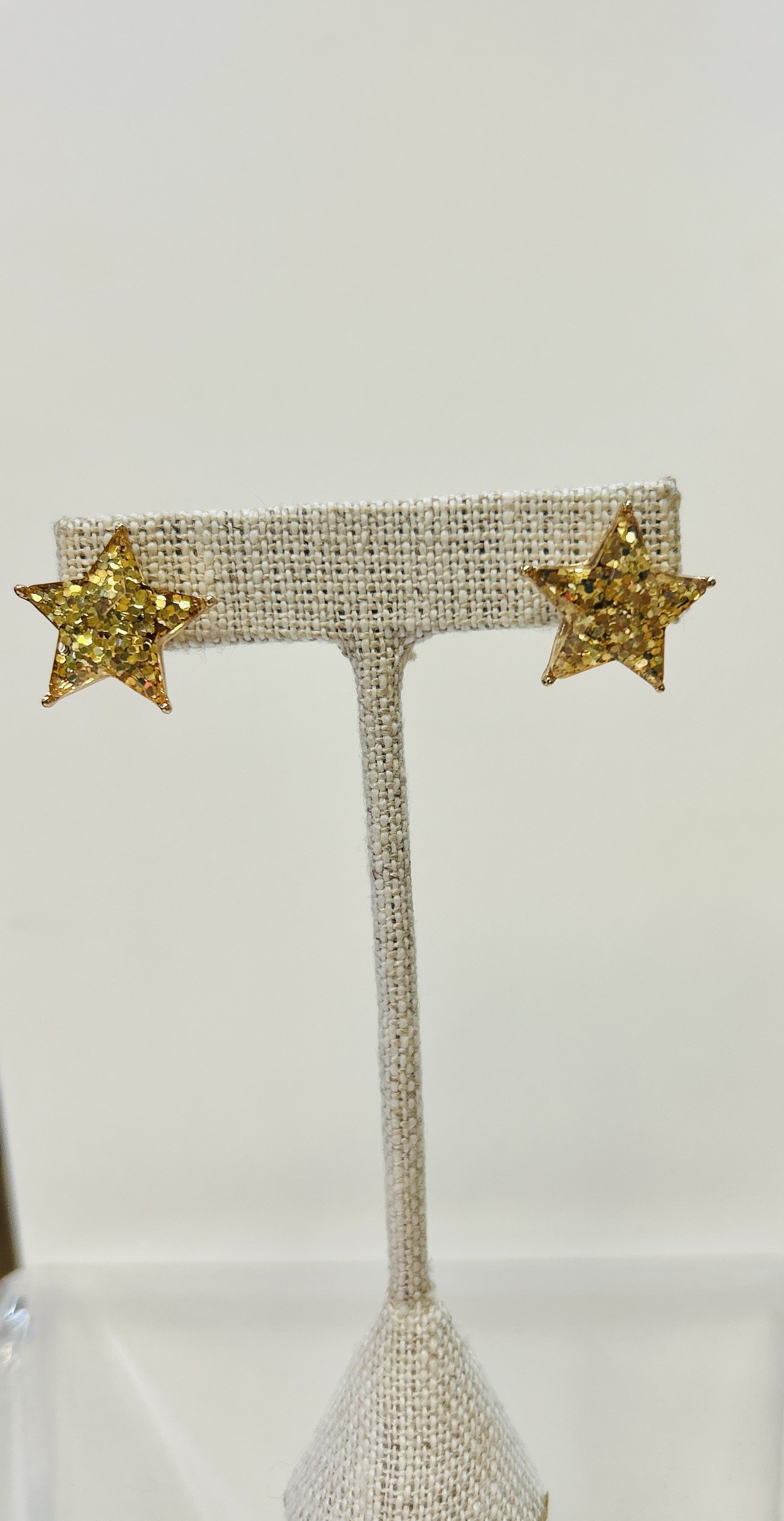 Gold Sparkly Star Earrings