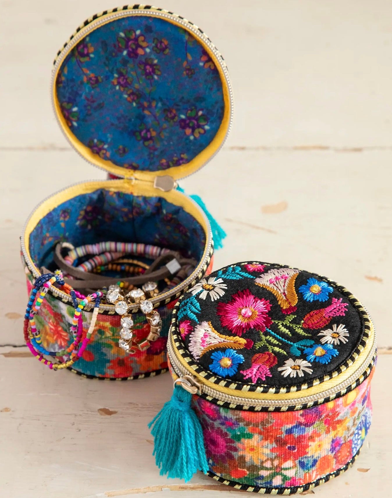 Natural Life Embroidered Jewelry Case