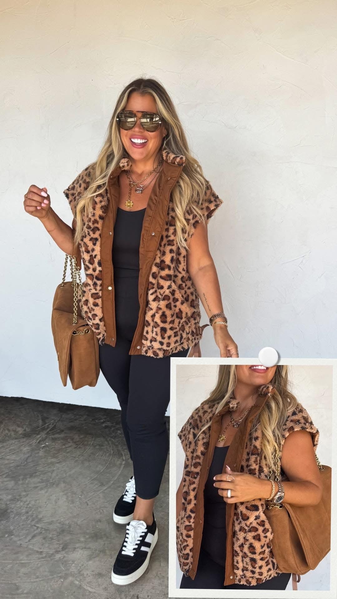 Linden Leopard Sherpa Vest