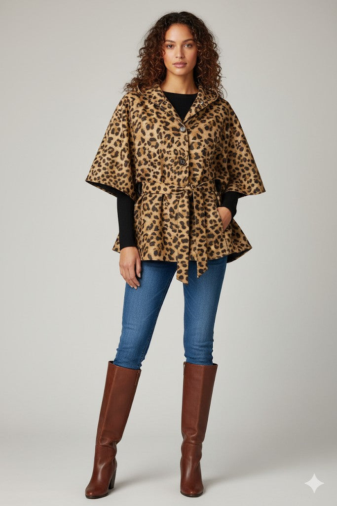 Boho Chic Brown Cheetah Print Jacket