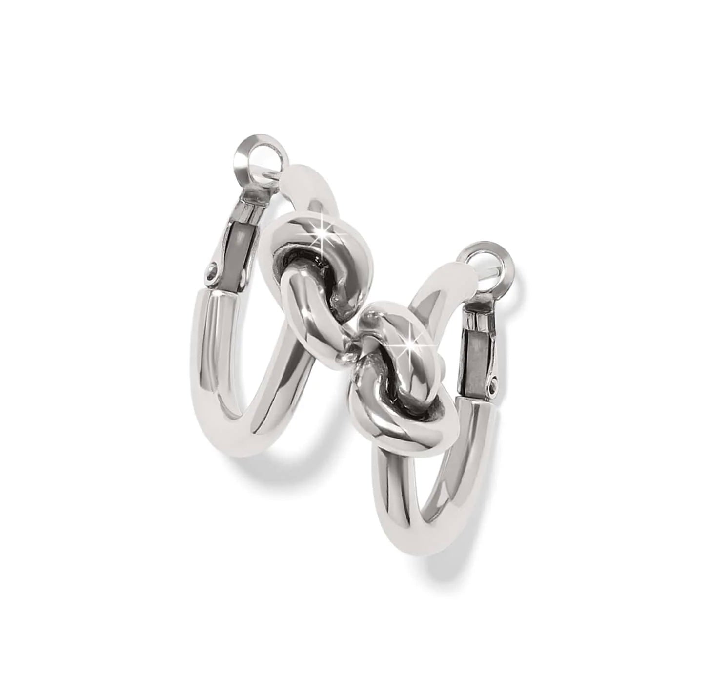Brighton Interlok Single Knot Hoop Earrings - Silver