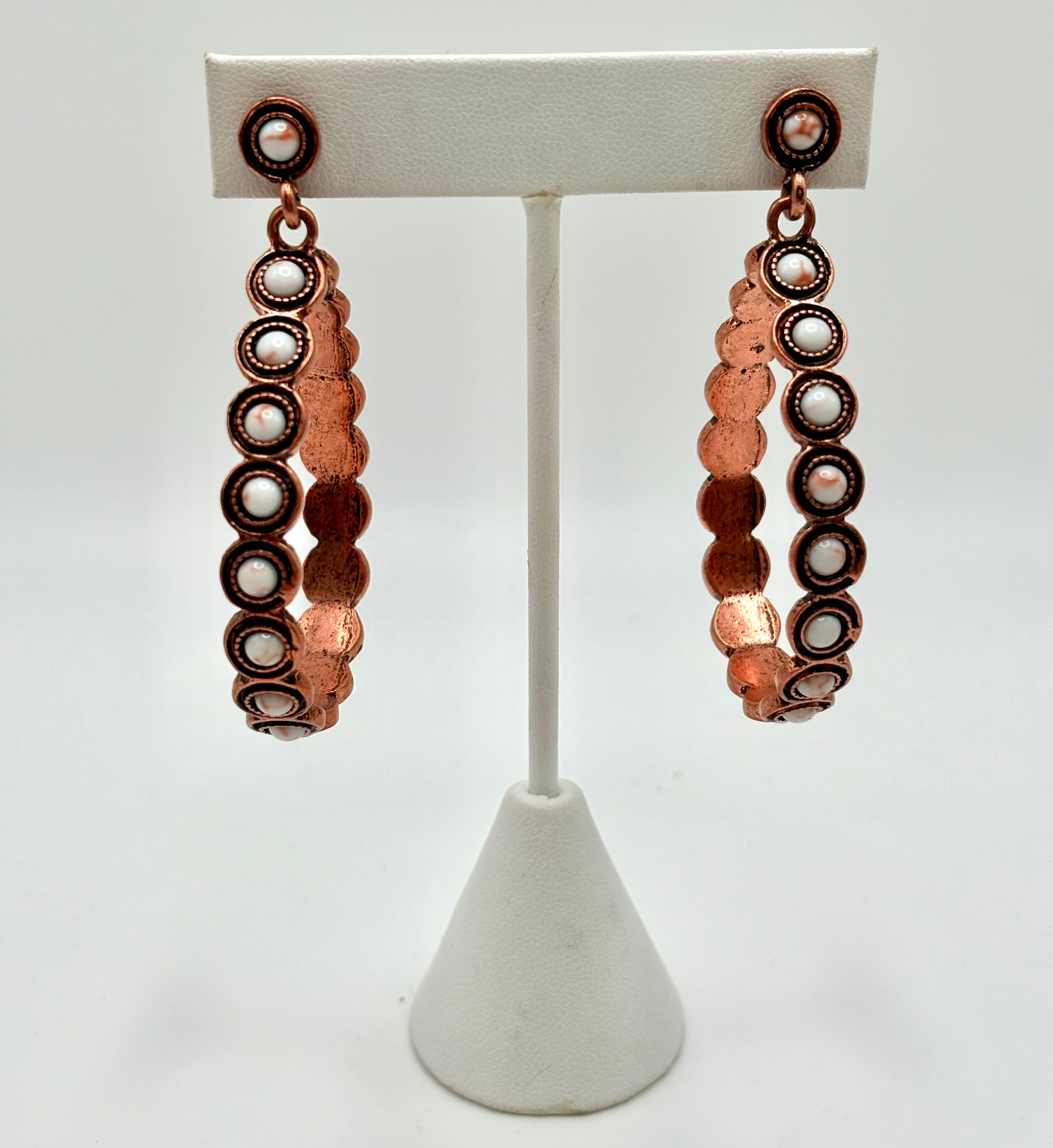 White Buffalo Teardrop Post Earrings