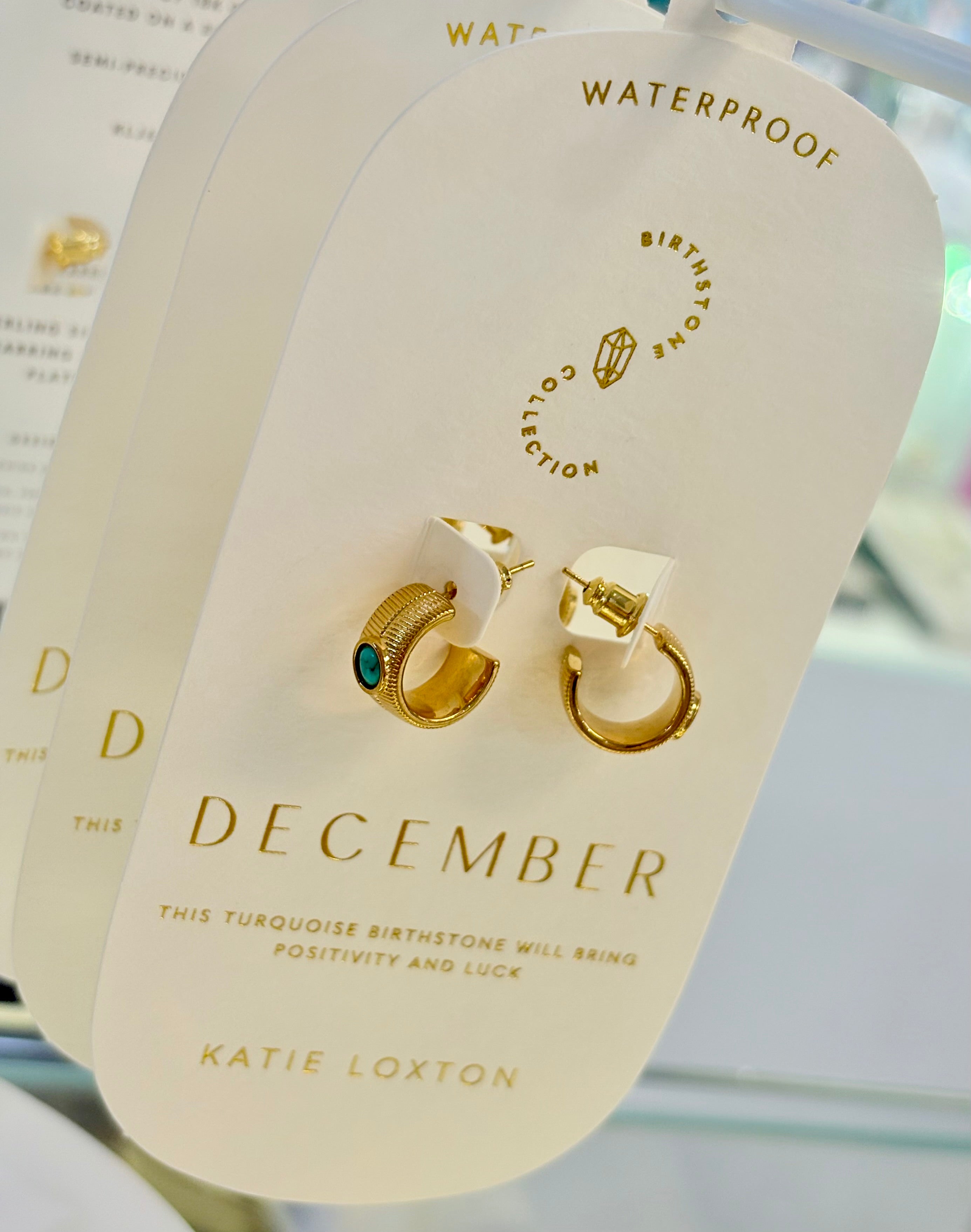 Katie Loxton Waterproof Birthstone Earrings - December