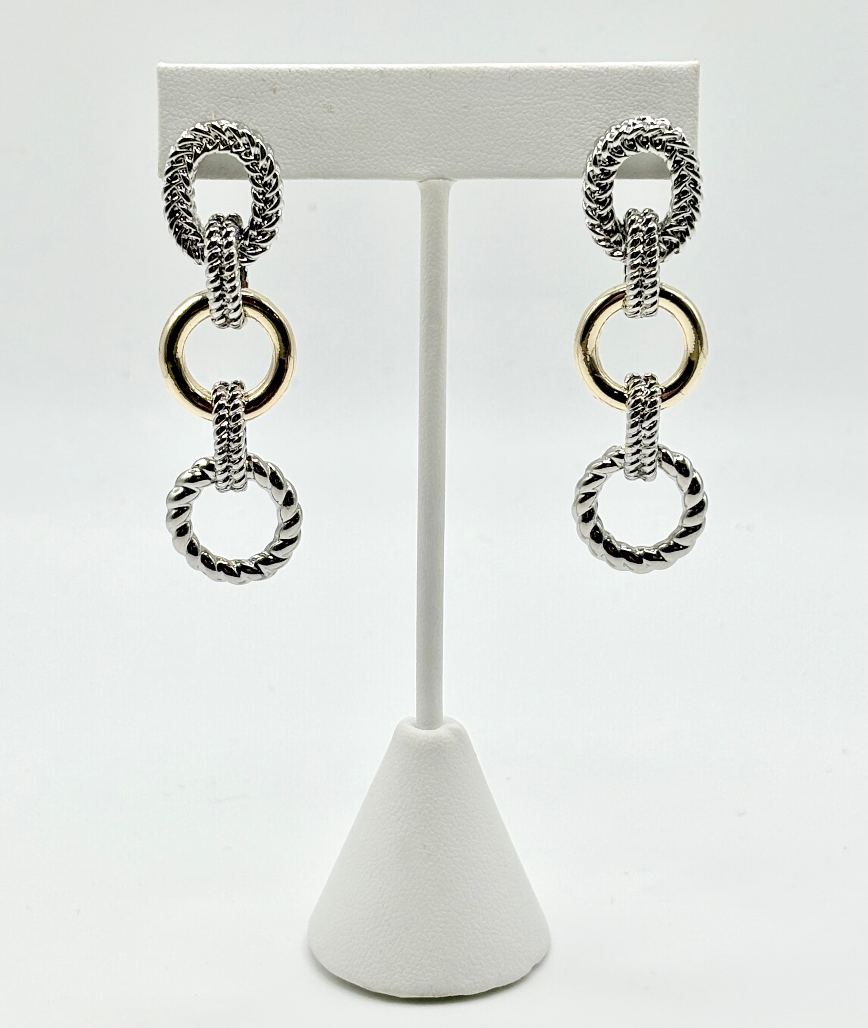 Dual Tone Loop Post Earrings