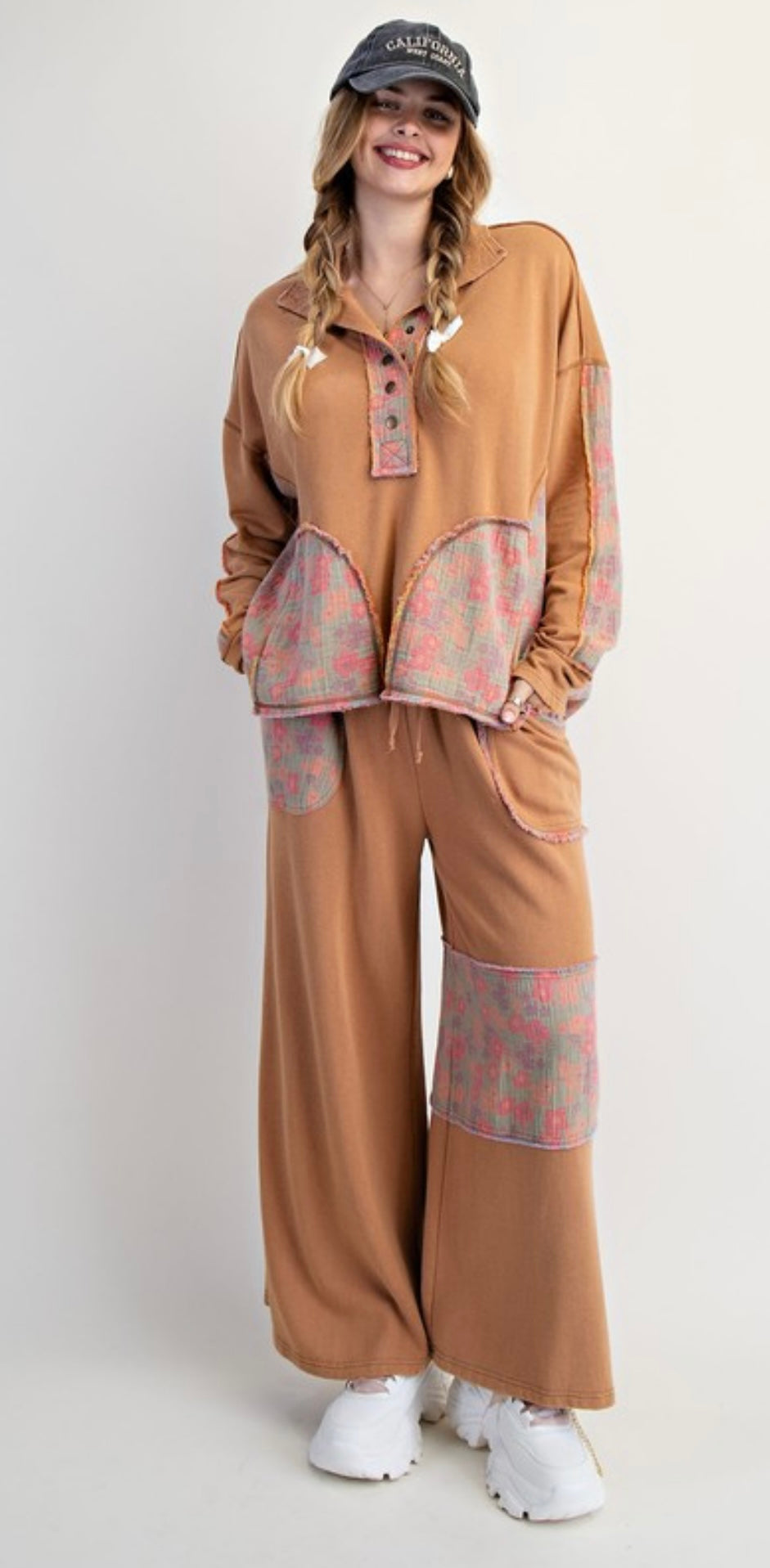 Camel Patchwork French Terry Set
