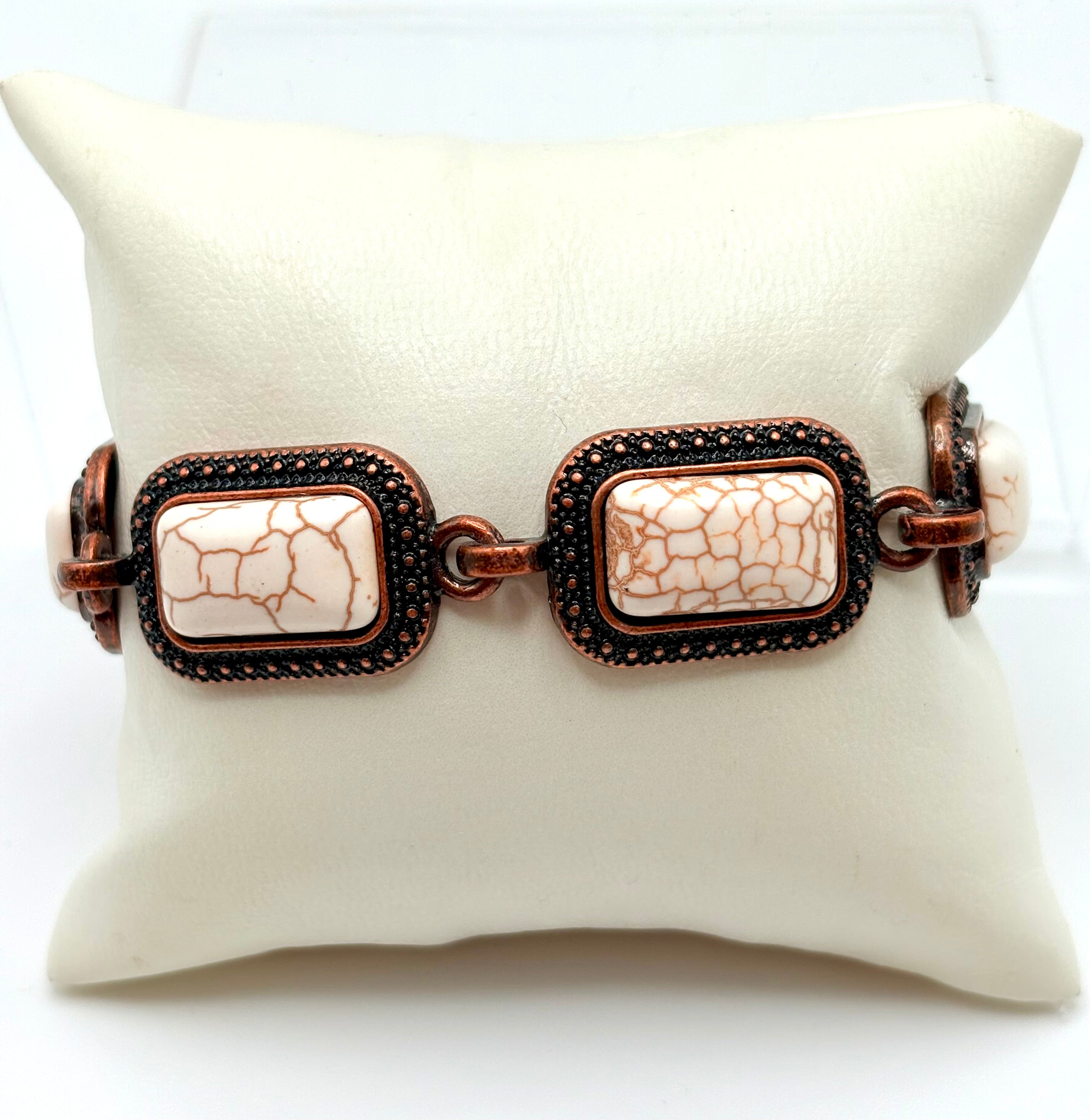 White Buffalo Cabochon Bracelet