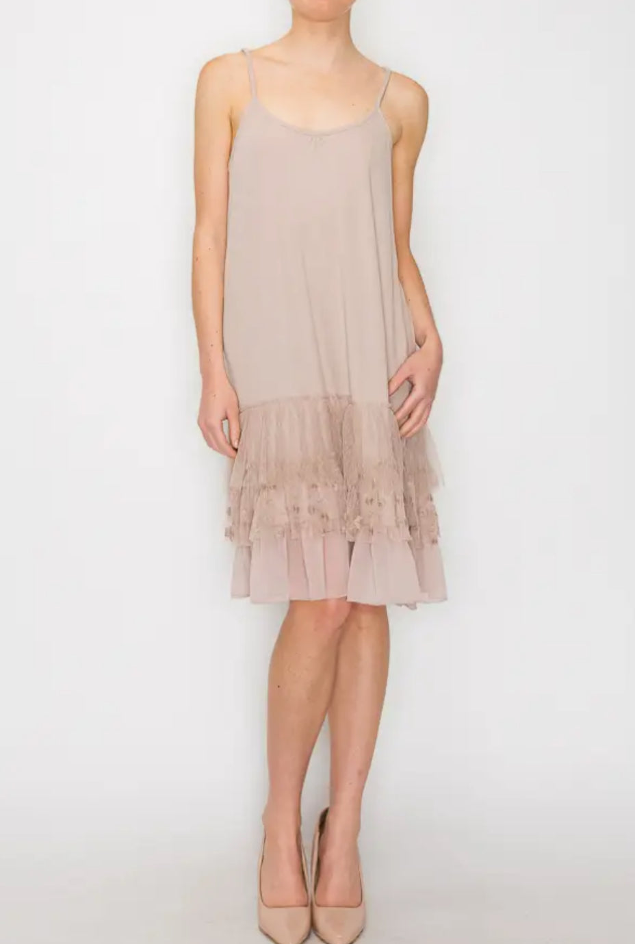 Taupe Extender with Lace Layer