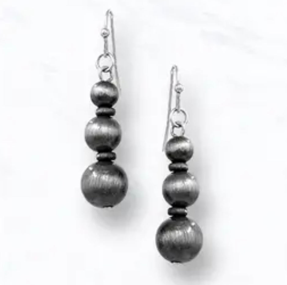 Navajo Pearl Beaded Drop Earrings