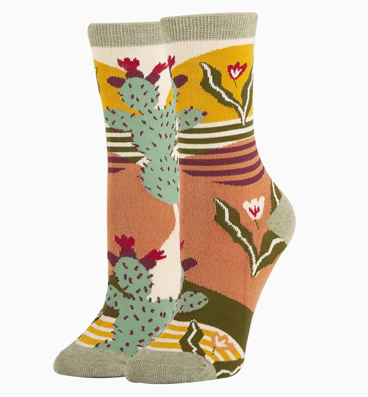Sol De Cactus | Women's Western Premium Cotton Crew Socks