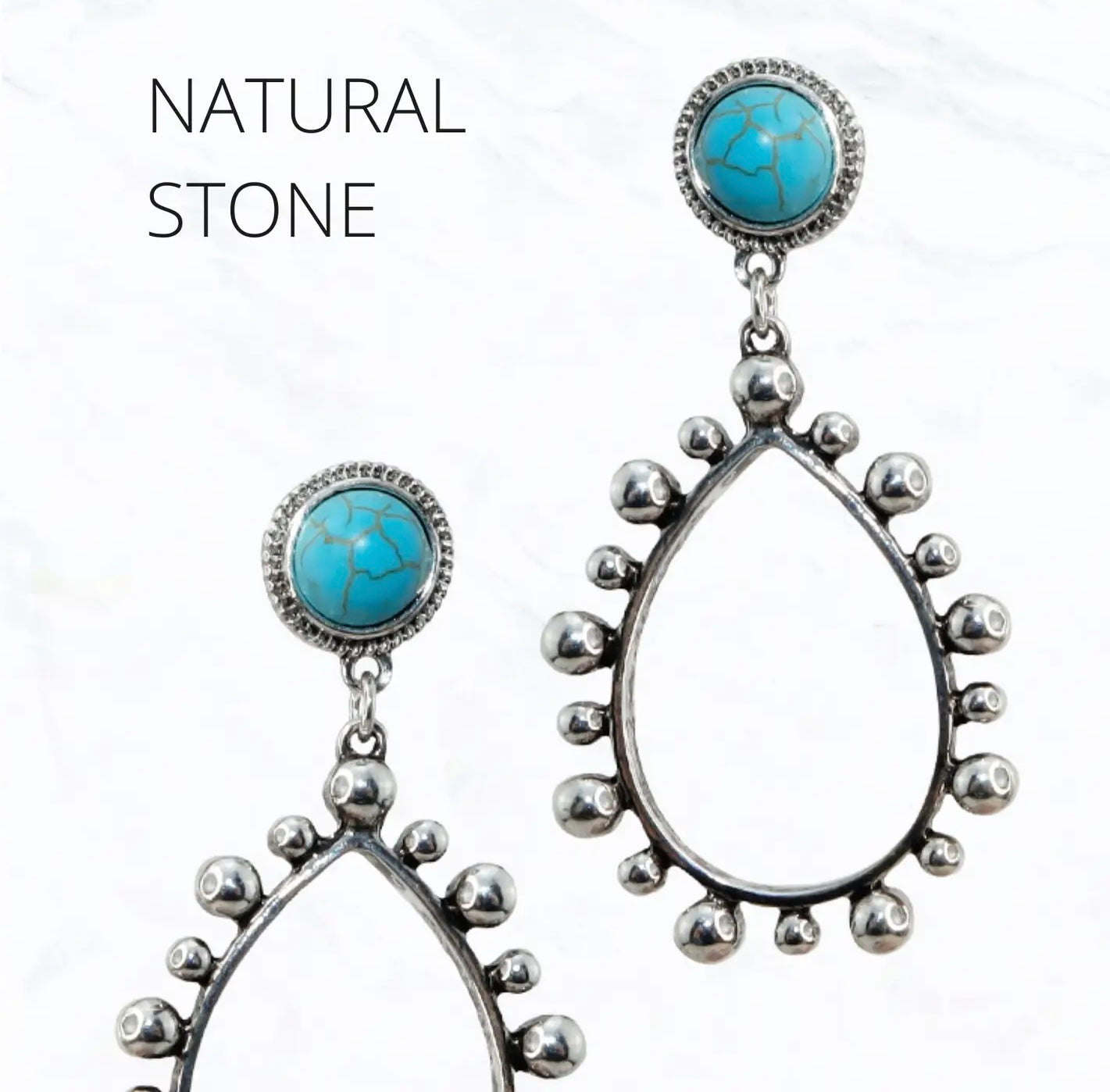 Turquoise Teardrop Post Earrings