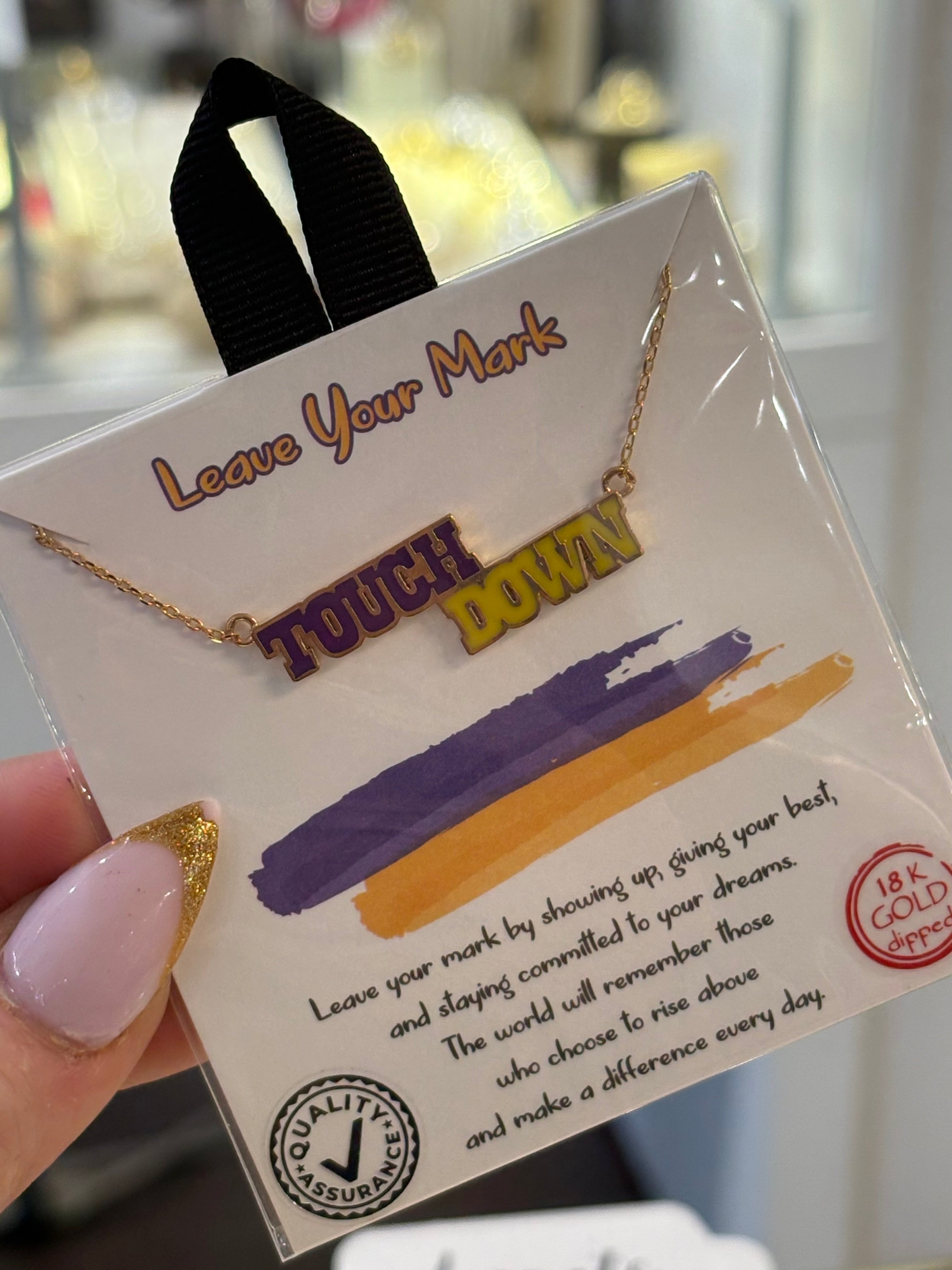 Purple & Gold Touchdown Necklace