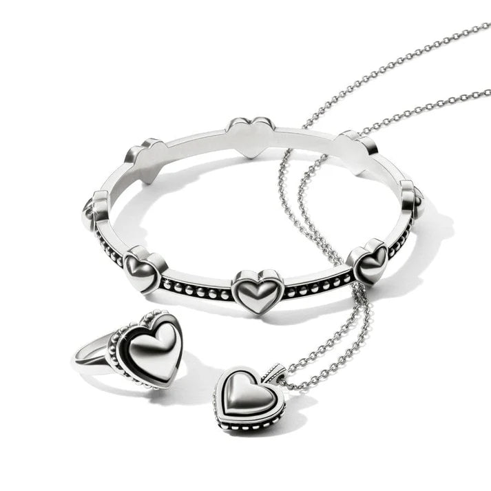 Brighton Pretty Tough Bold Petite Heart Bangle Bracelet