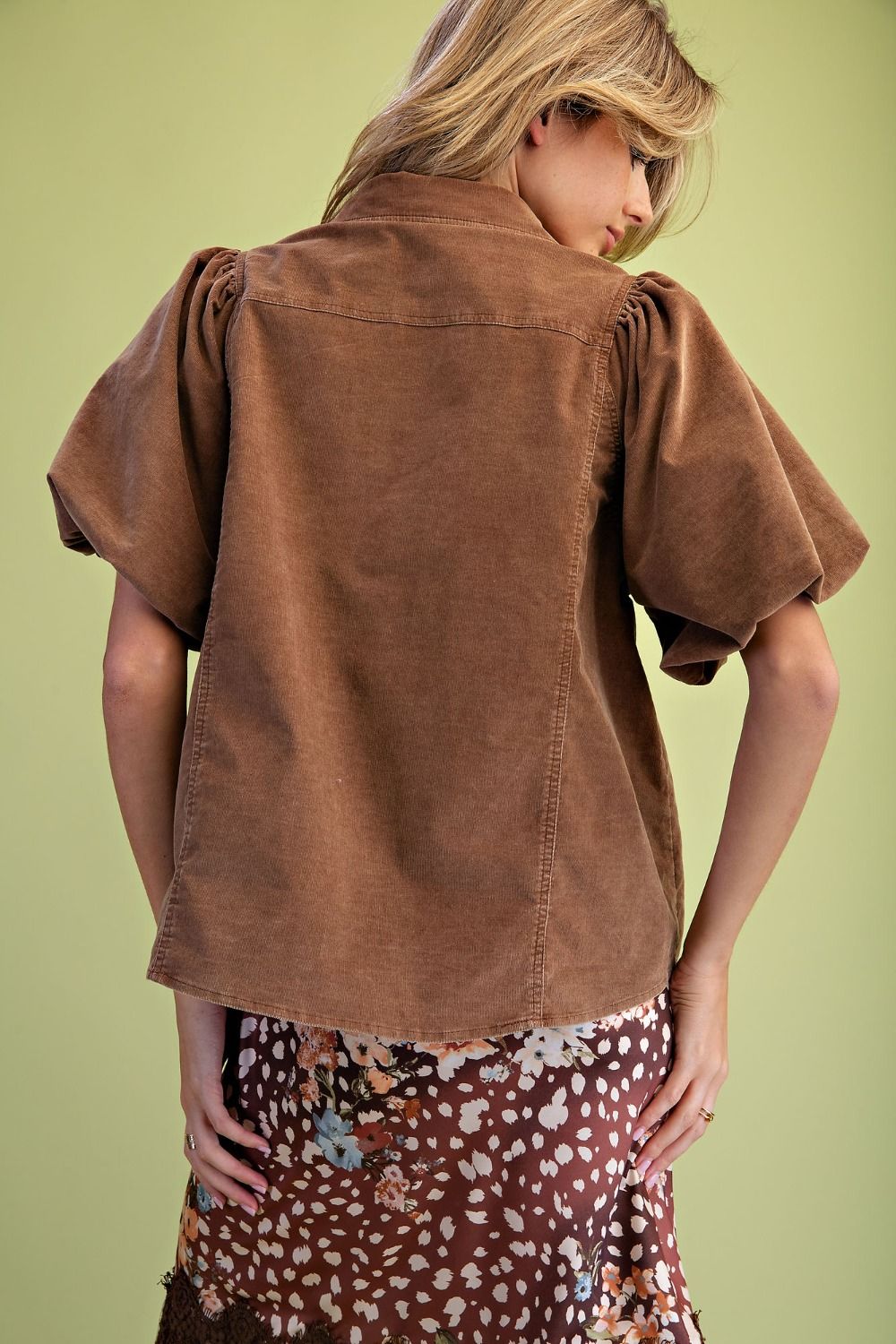 Chocolate Washed Corduroy Top